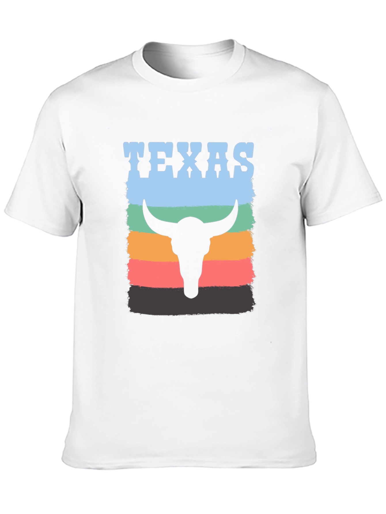 Texas Bull Skull Graphic Tee - Retro Style
