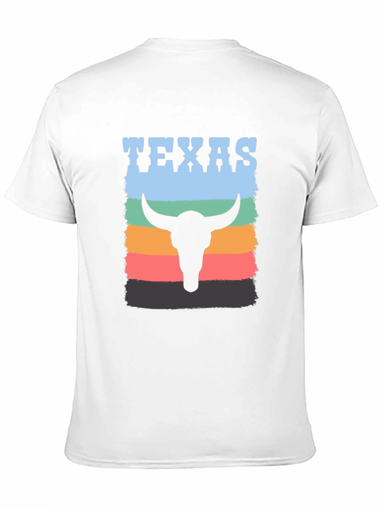 Texas Bull Skull Graphic Tee - Retro Style