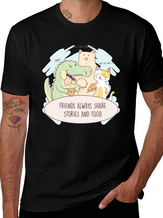 Friends Share Stories Graphic Tee - Black Unisex Shirt