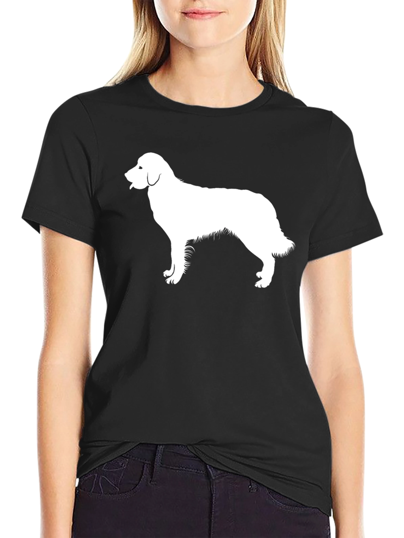 Dog Silhouette T-Shirt - Black