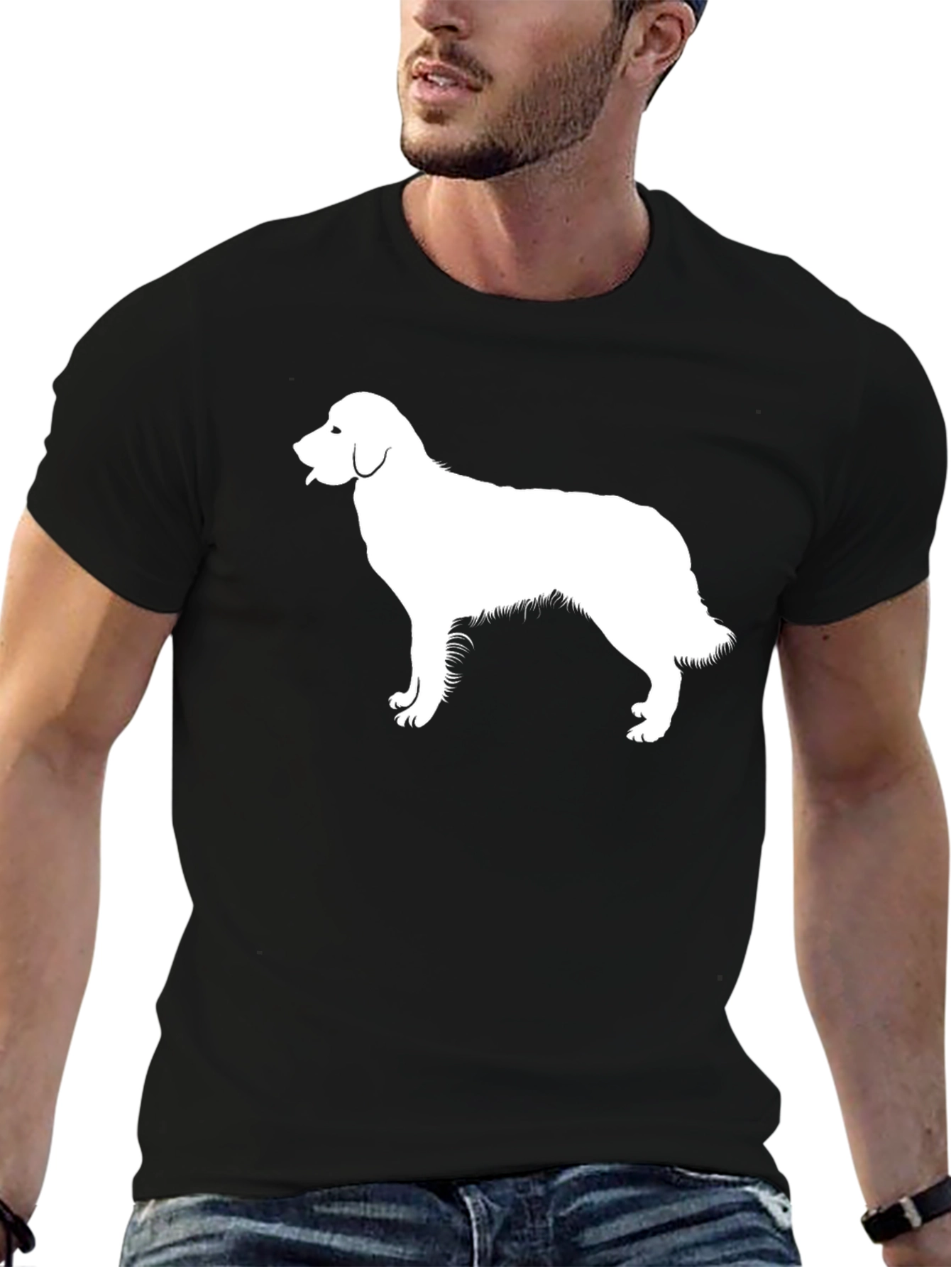 Dog Silhouette T-Shirt - Black