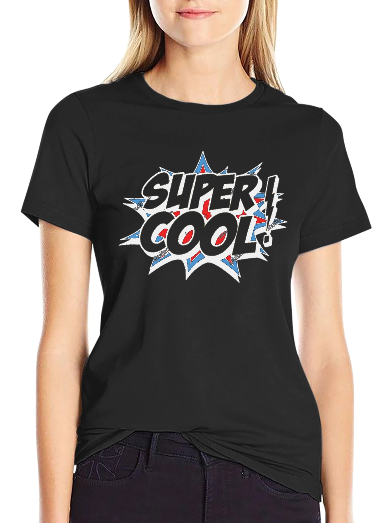 Super Cool Graphic Print Black T-Shirt