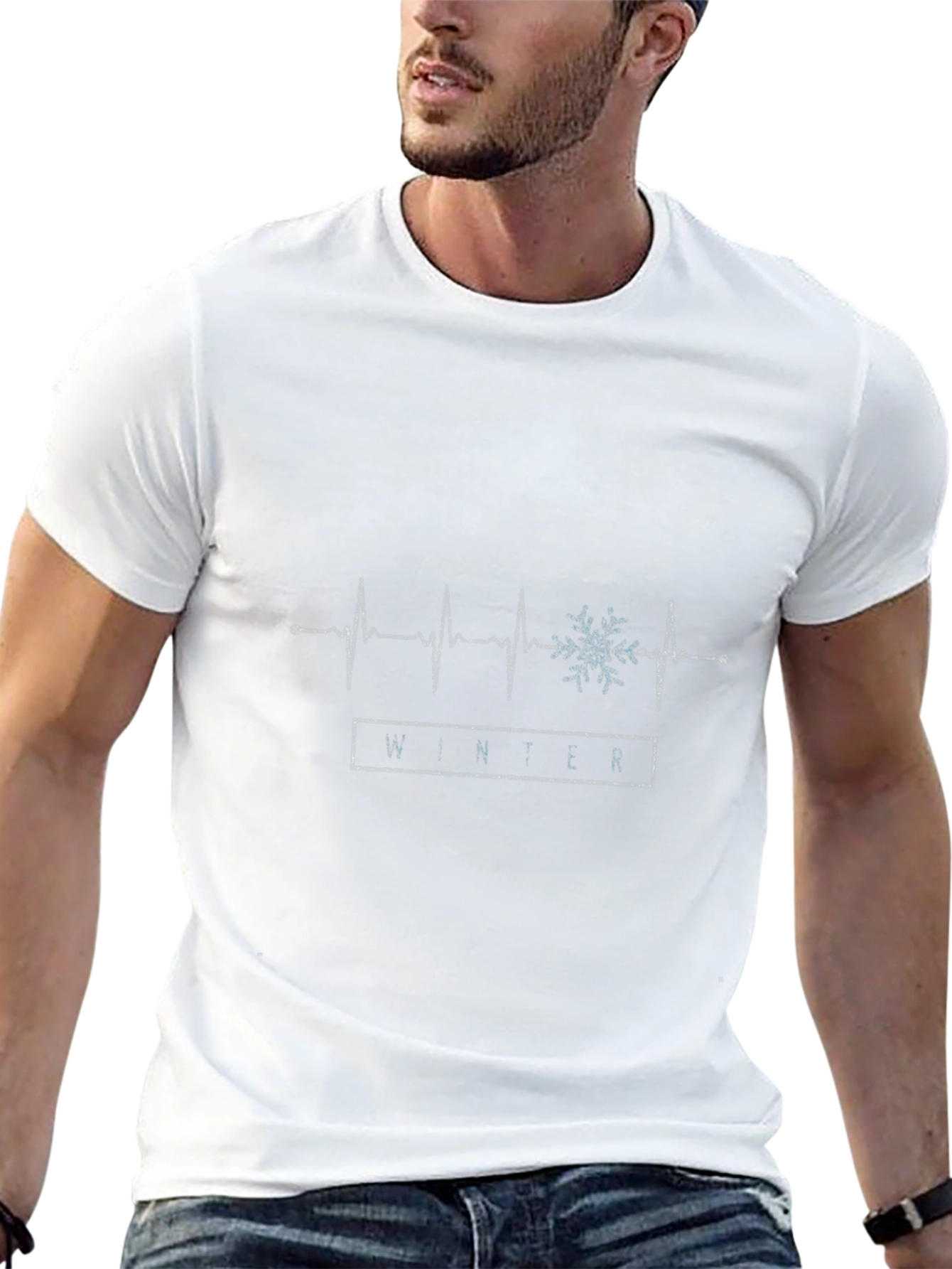 Winter Heartbeat Graphic Tee - Stylish Seasonal Apparel