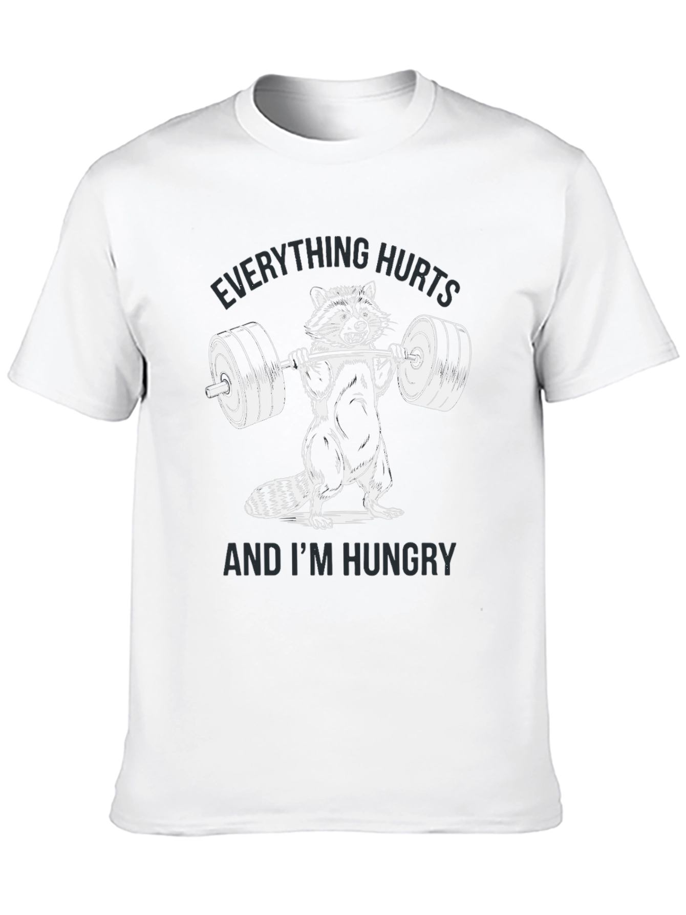 Funny Raccoon Workout Graphic T-Shirt