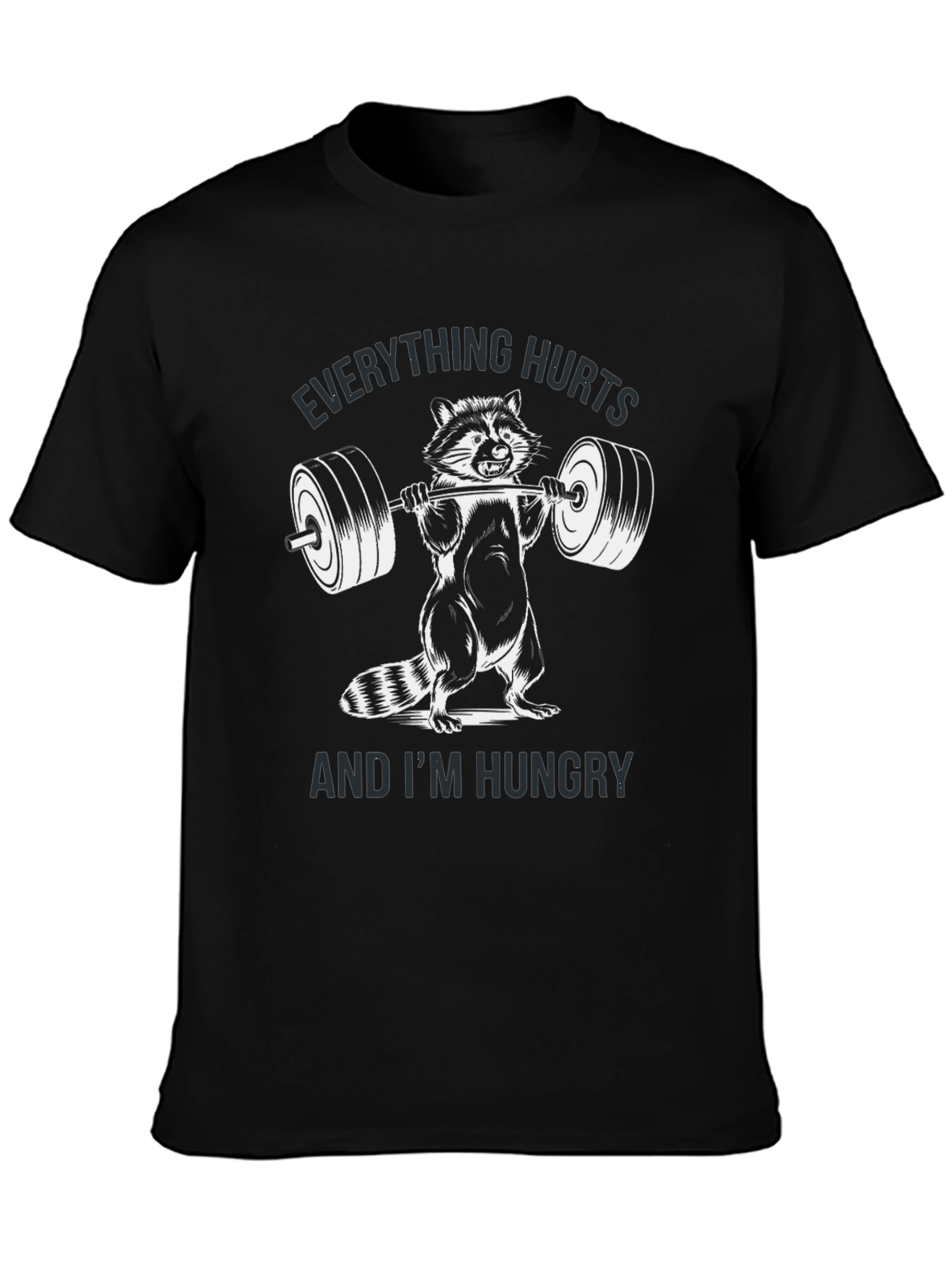 Funny Raccoon Workout Graphic T-Shirt
