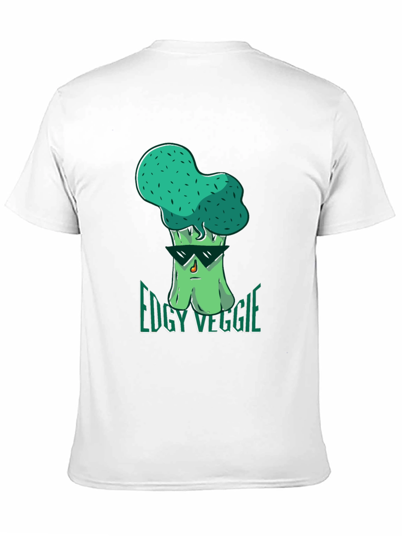 Edgy Veggie Graphic T-Shirt - Black Crew Neck