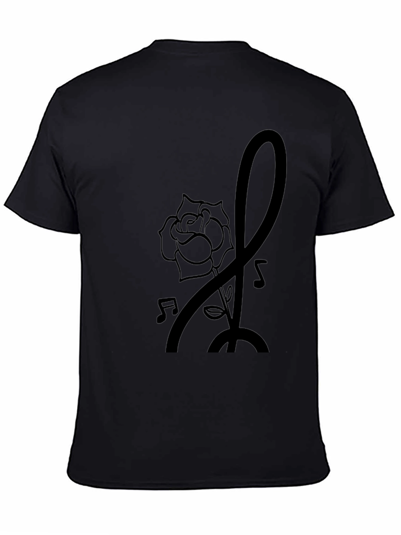 Rose Music Note Graphic Tee