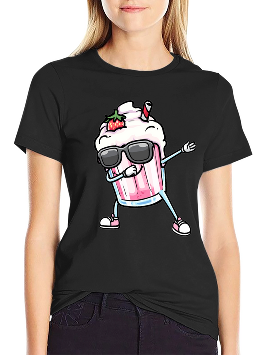 Cool Strawberry Milkshake Dabbing Graphic Tee