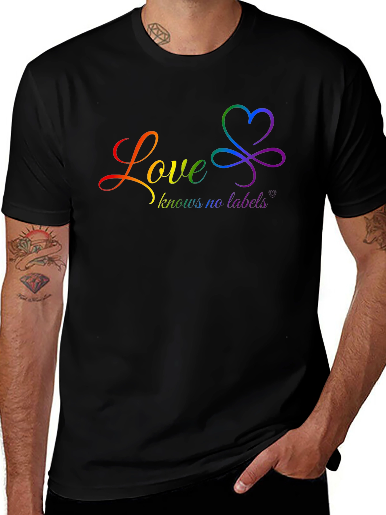 Love Knows No Labels Rainbow Graphic T-Shirt