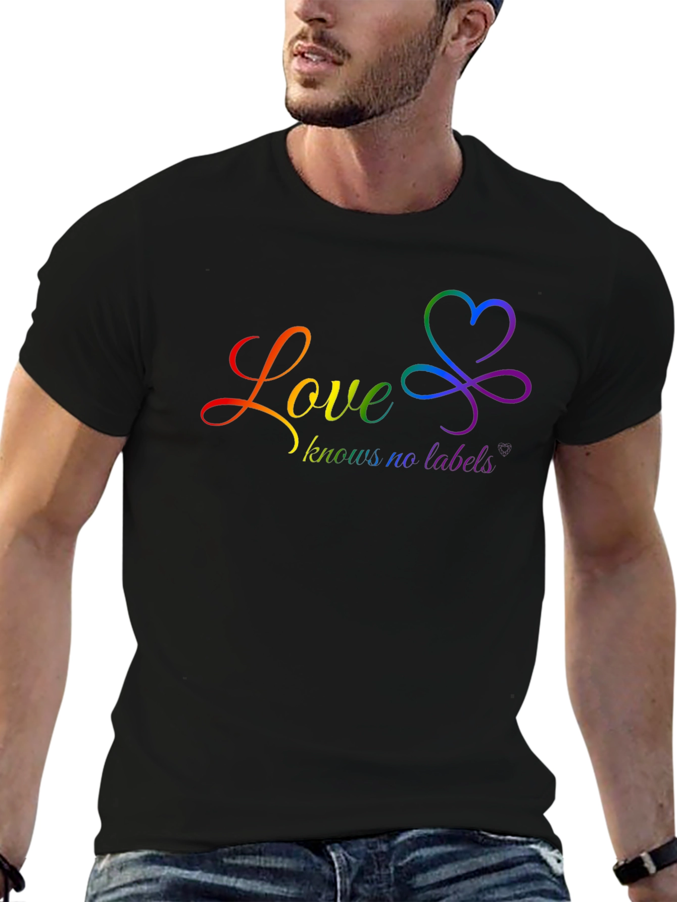 Love Knows No Labels Rainbow Graphic T-Shirt
