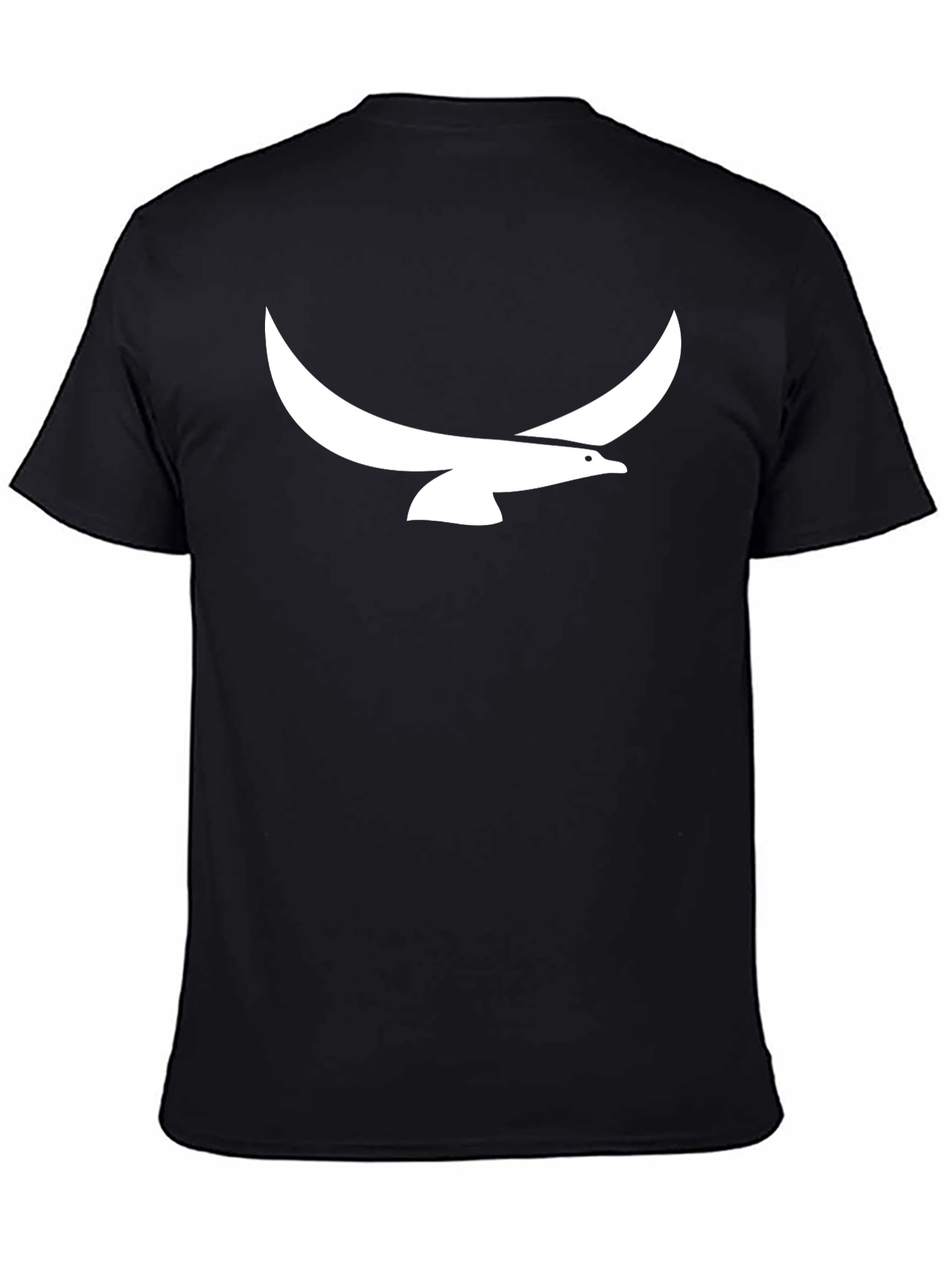 Mens Black T-Shirt with Flying Bird Graphic