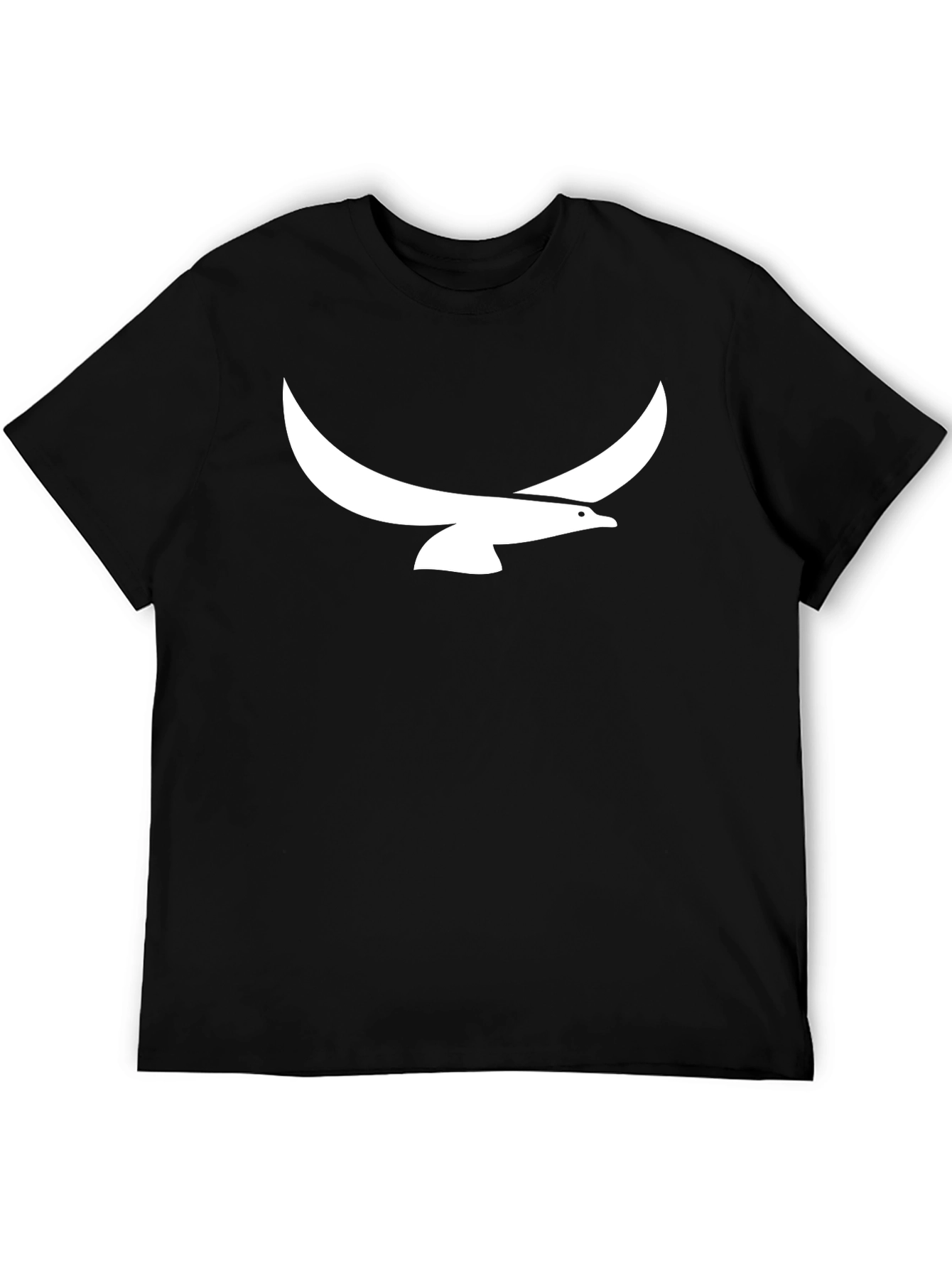 Mens Black T-Shirt with Flying Bird Graphic