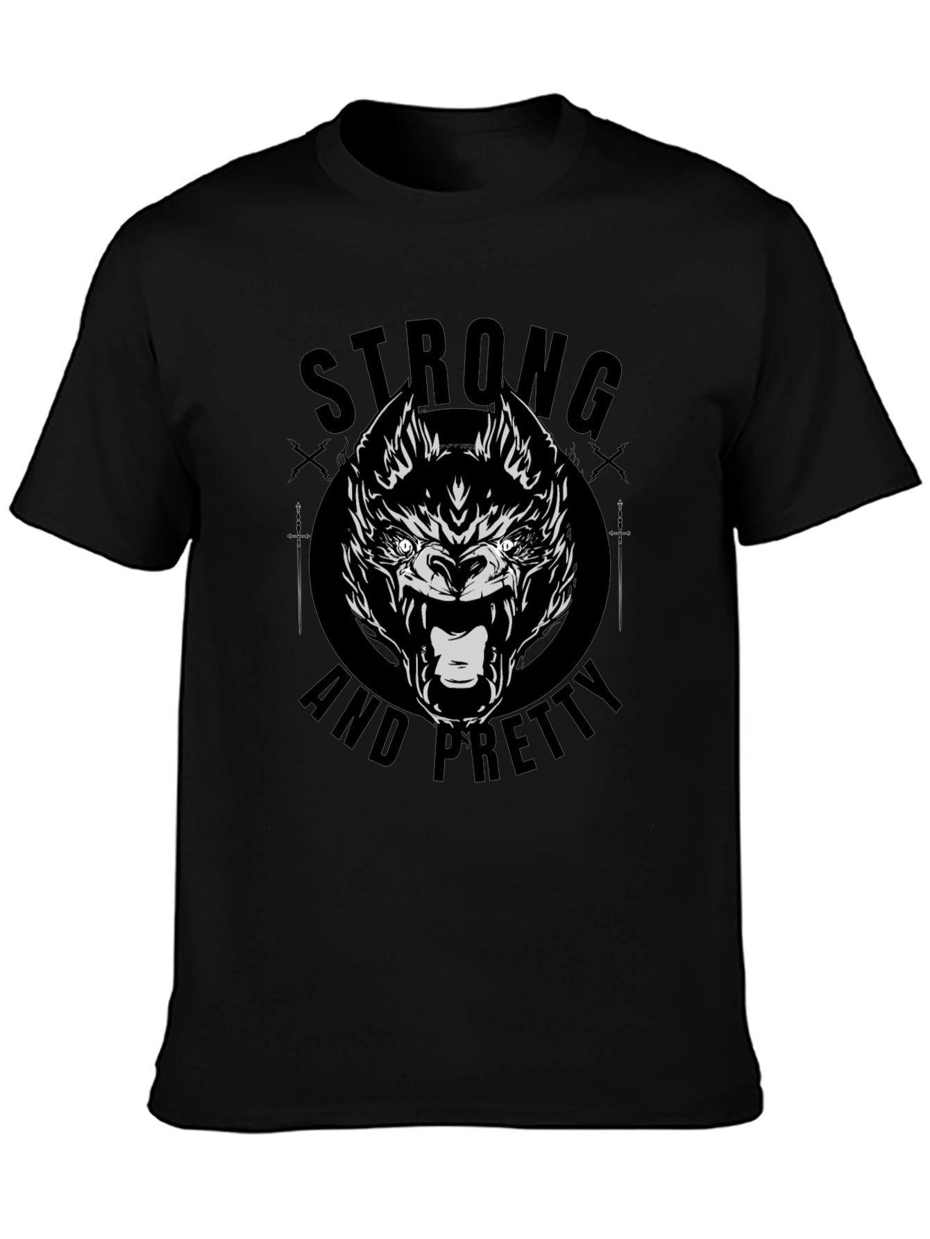 Strong and Pretty Wolf Graphic T-Shirt