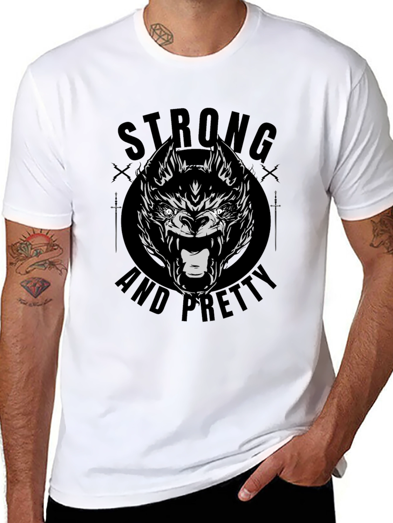 Strong and Pretty Wolf Graphic T-Shirt