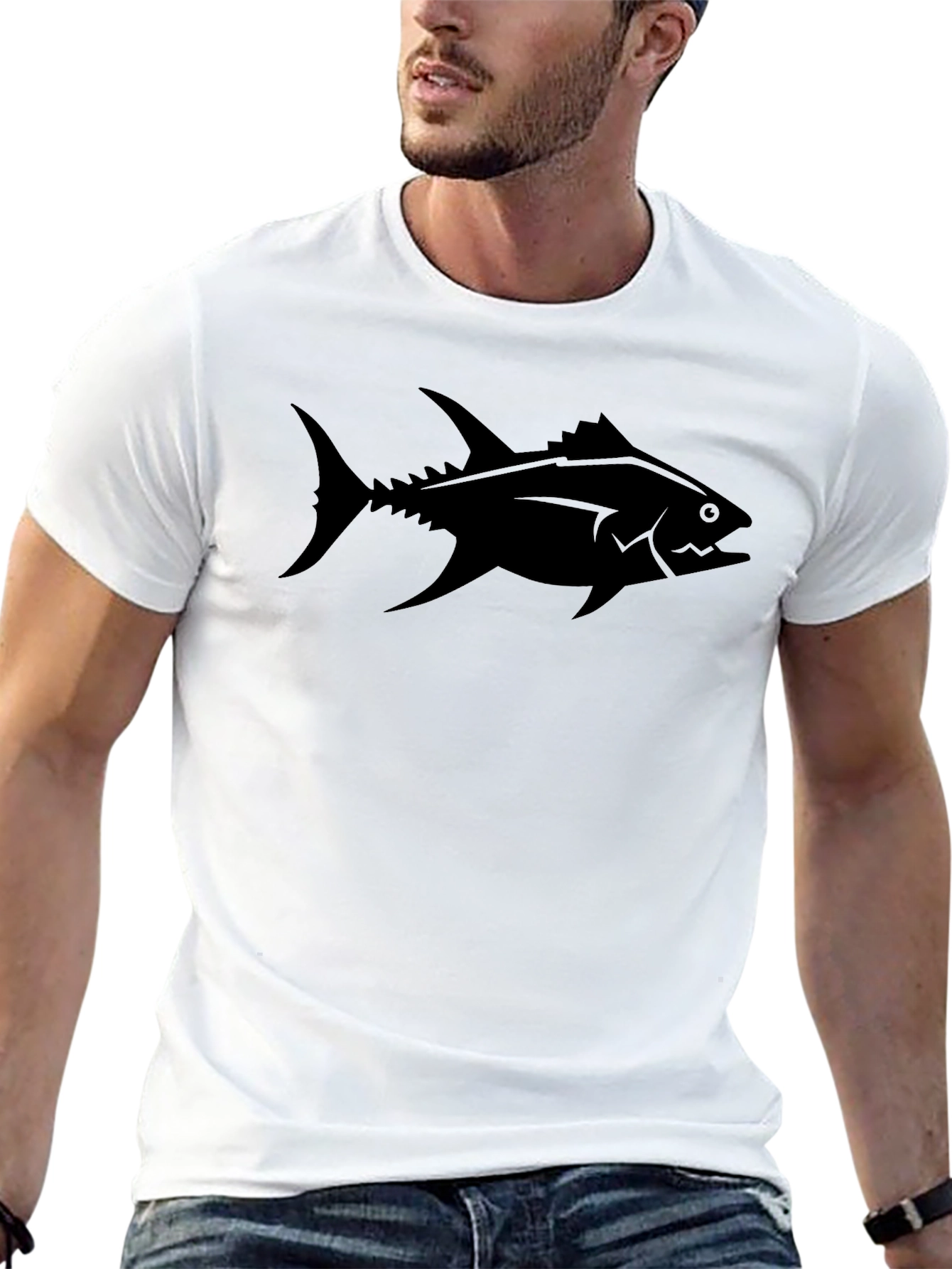 Black Tuna Graphic Tee - Cool Fishing Shirt