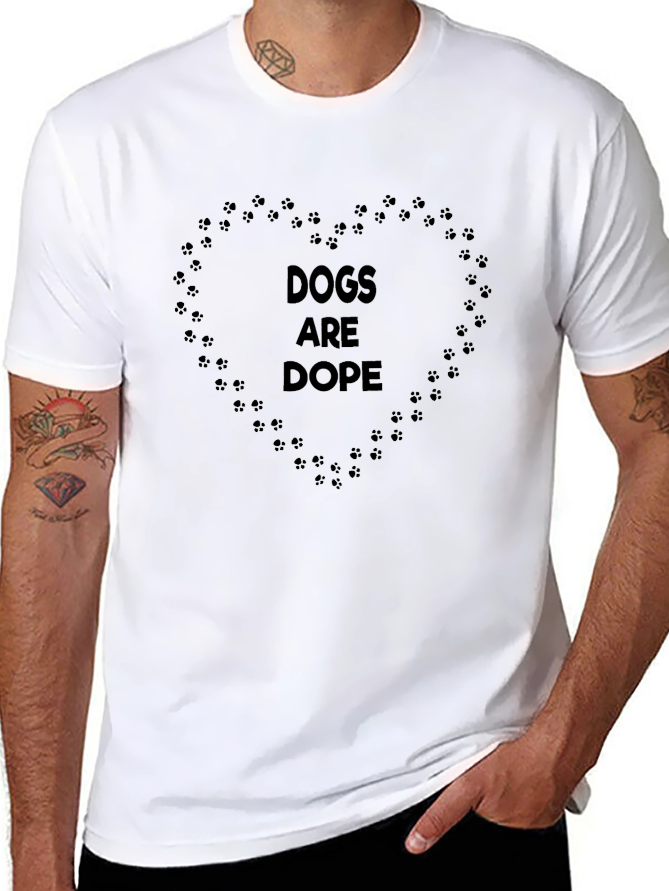 Dogs Are Dope T-Shirt – Paw Print Heart Dog Lover Tee