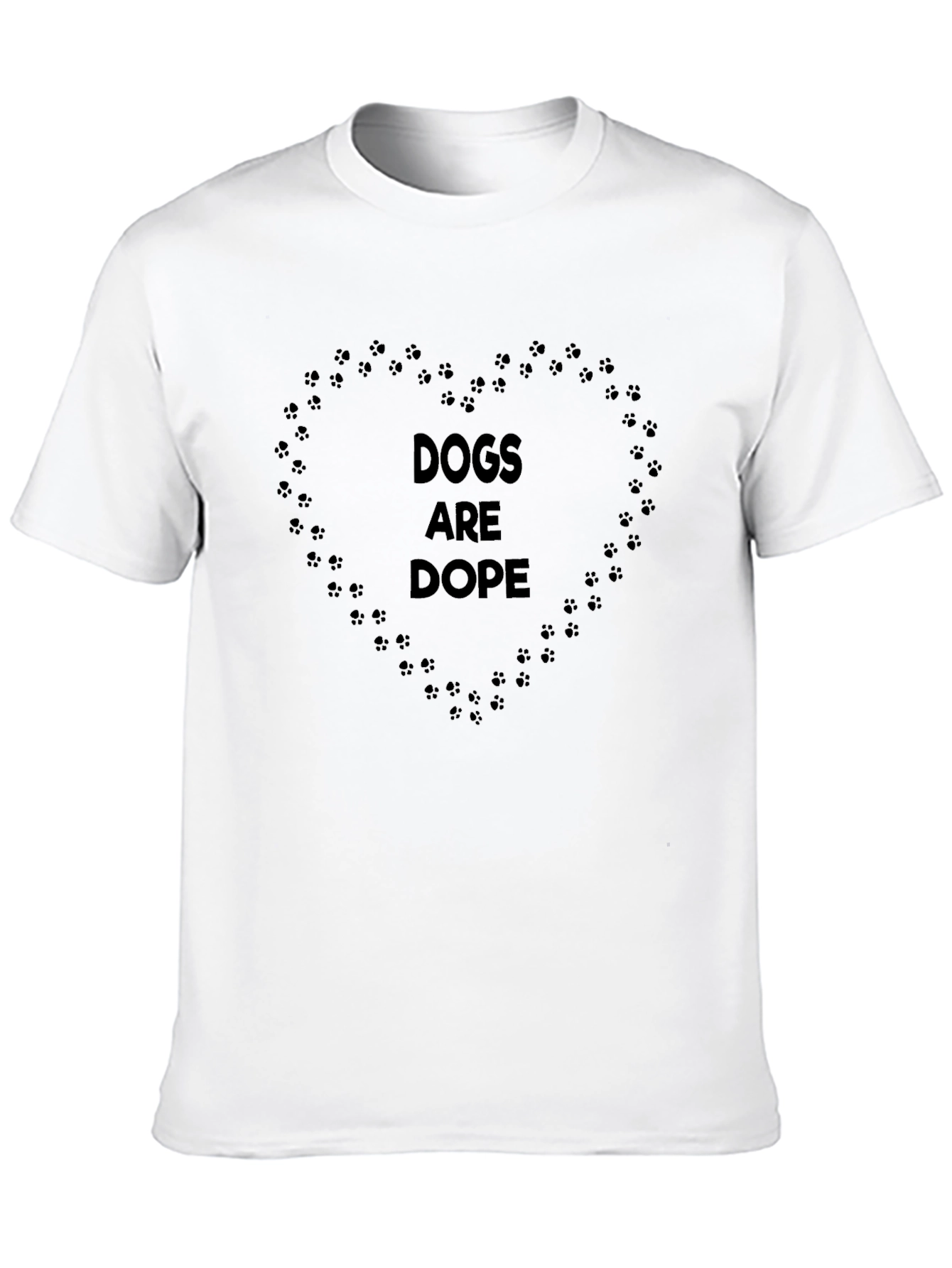 Dogs Are Dope T-Shirt – Paw Print Heart Dog Lover Tee