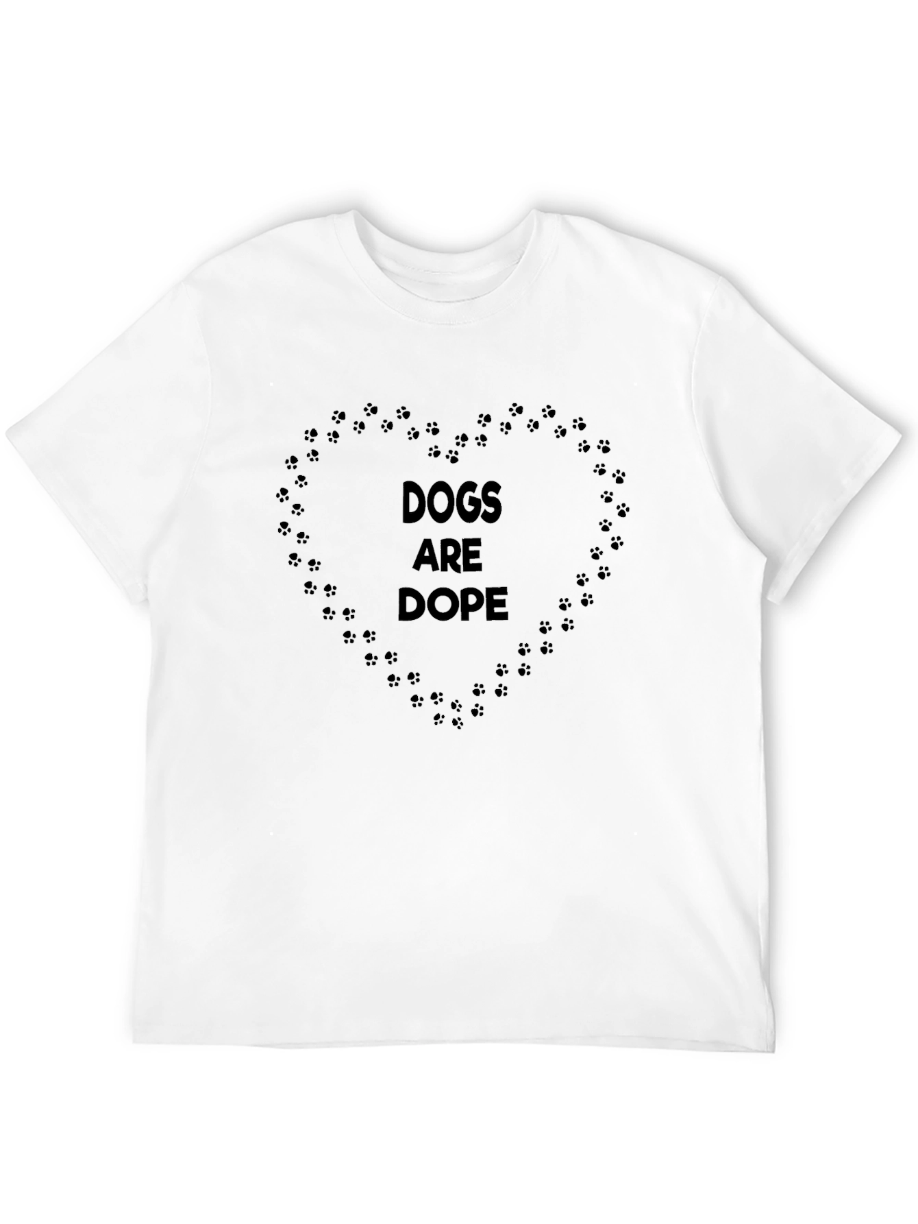 Dogs Are Dope T-Shirt – Paw Print Heart Dog Lover Tee
