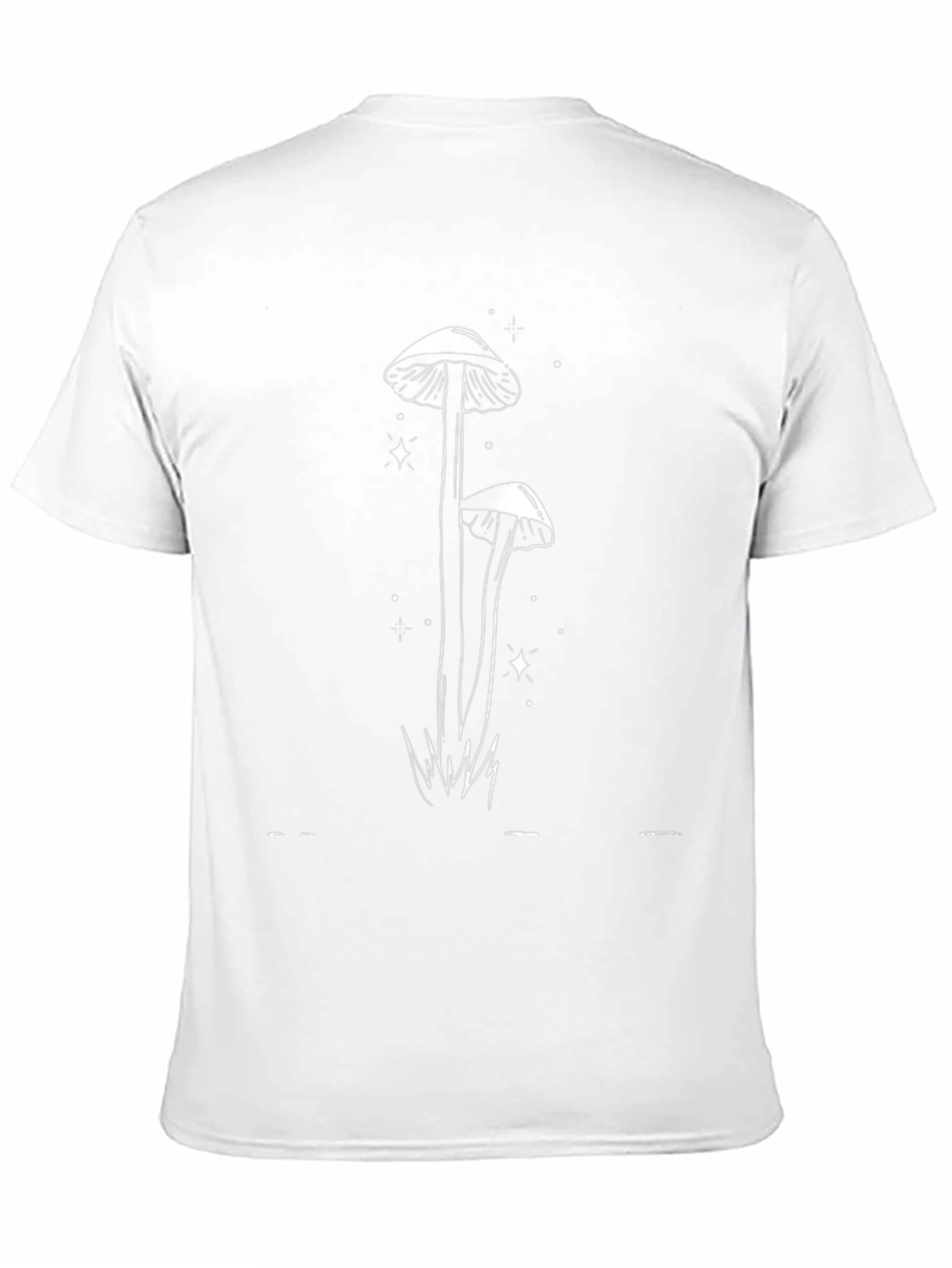 Mushroom Print Black T-Shirt