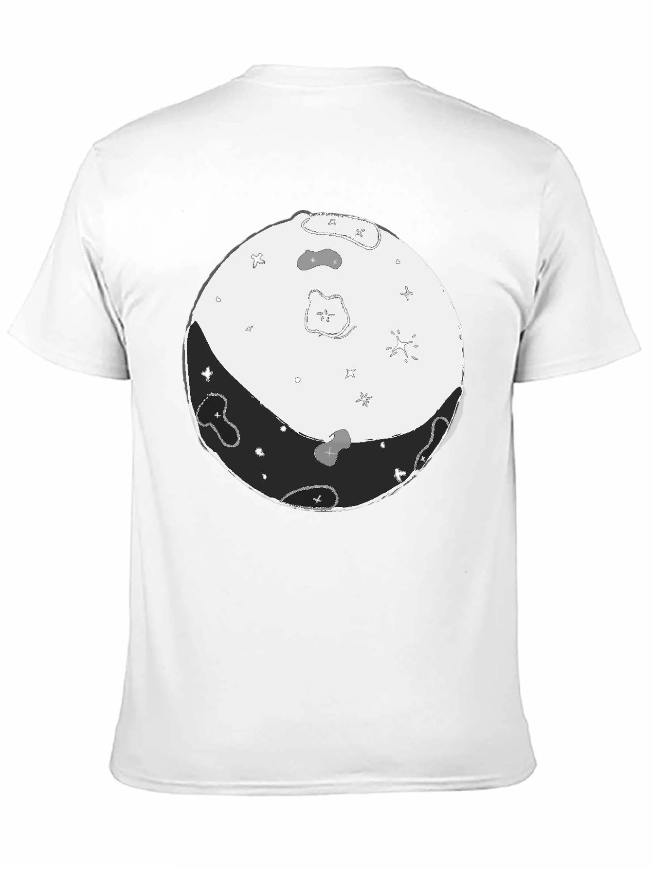 Lunar Phase Graphic Tee - Black Cotton Blend
