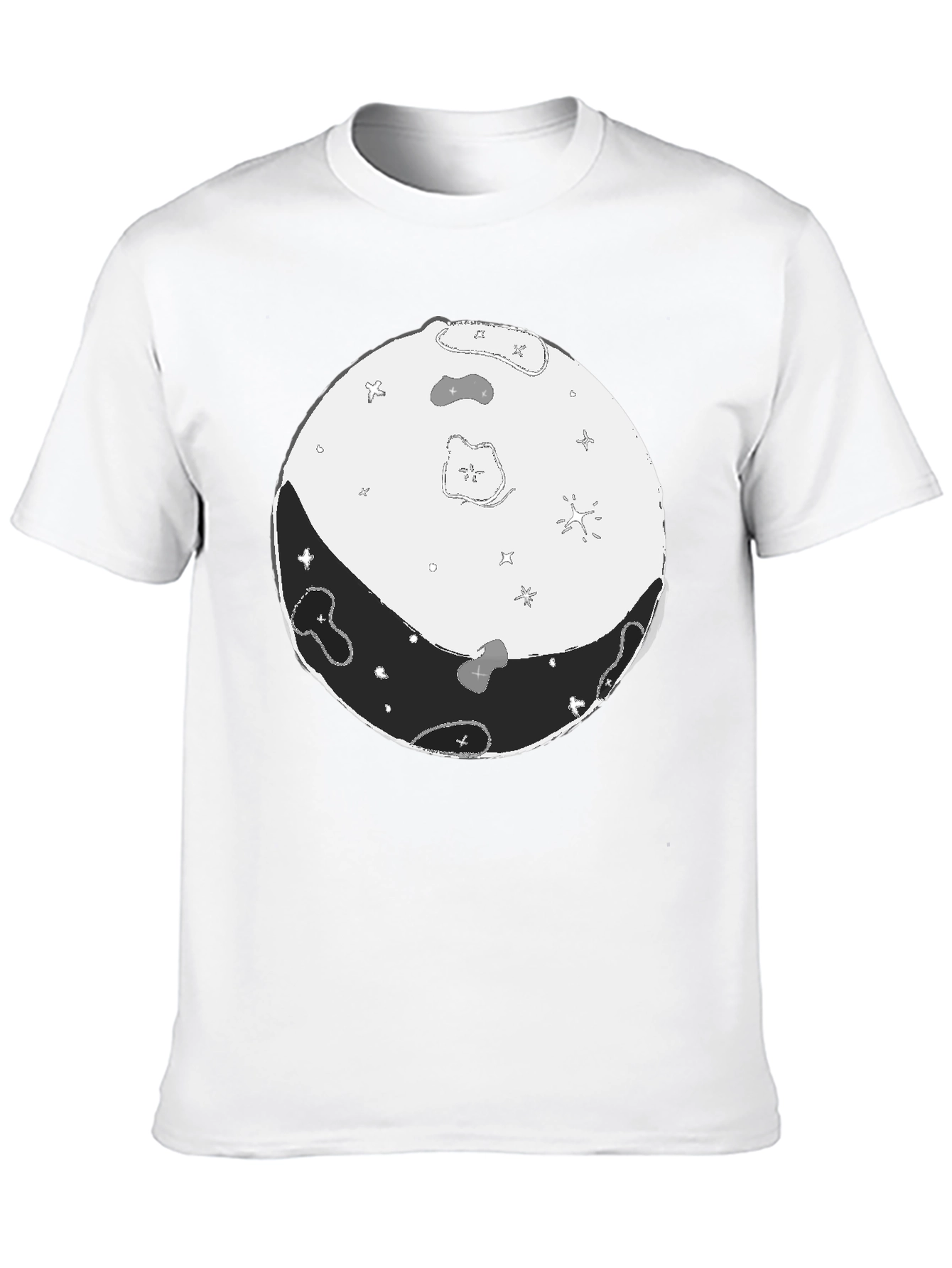 Lunar Phase Graphic Tee - Black Cotton Blend