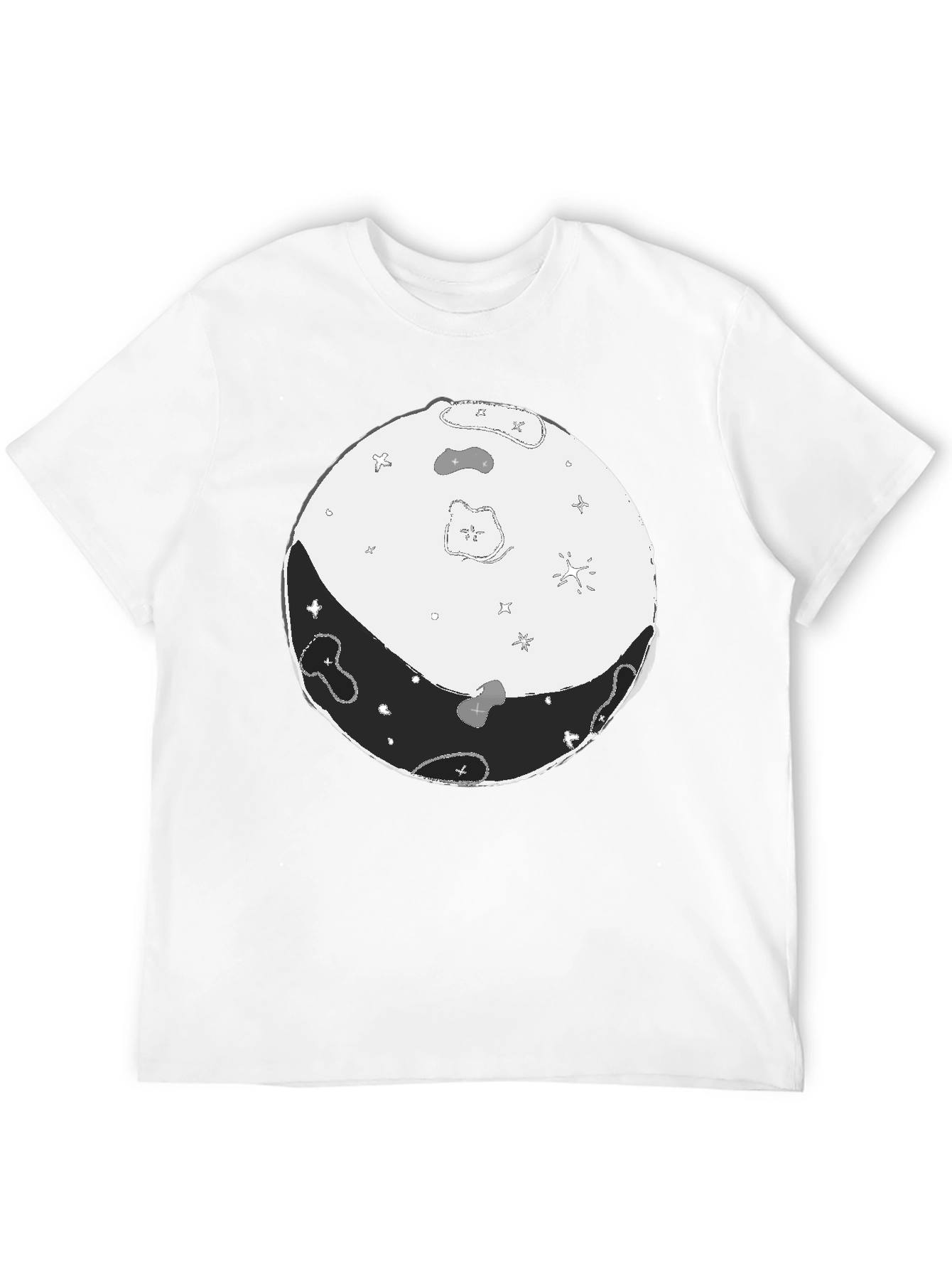 Lunar Phase Graphic Tee - Black Cotton Blend