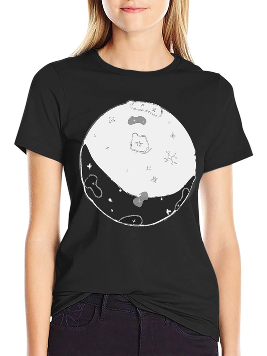 Lunar Phase Graphic Tee - Black Cotton Blend