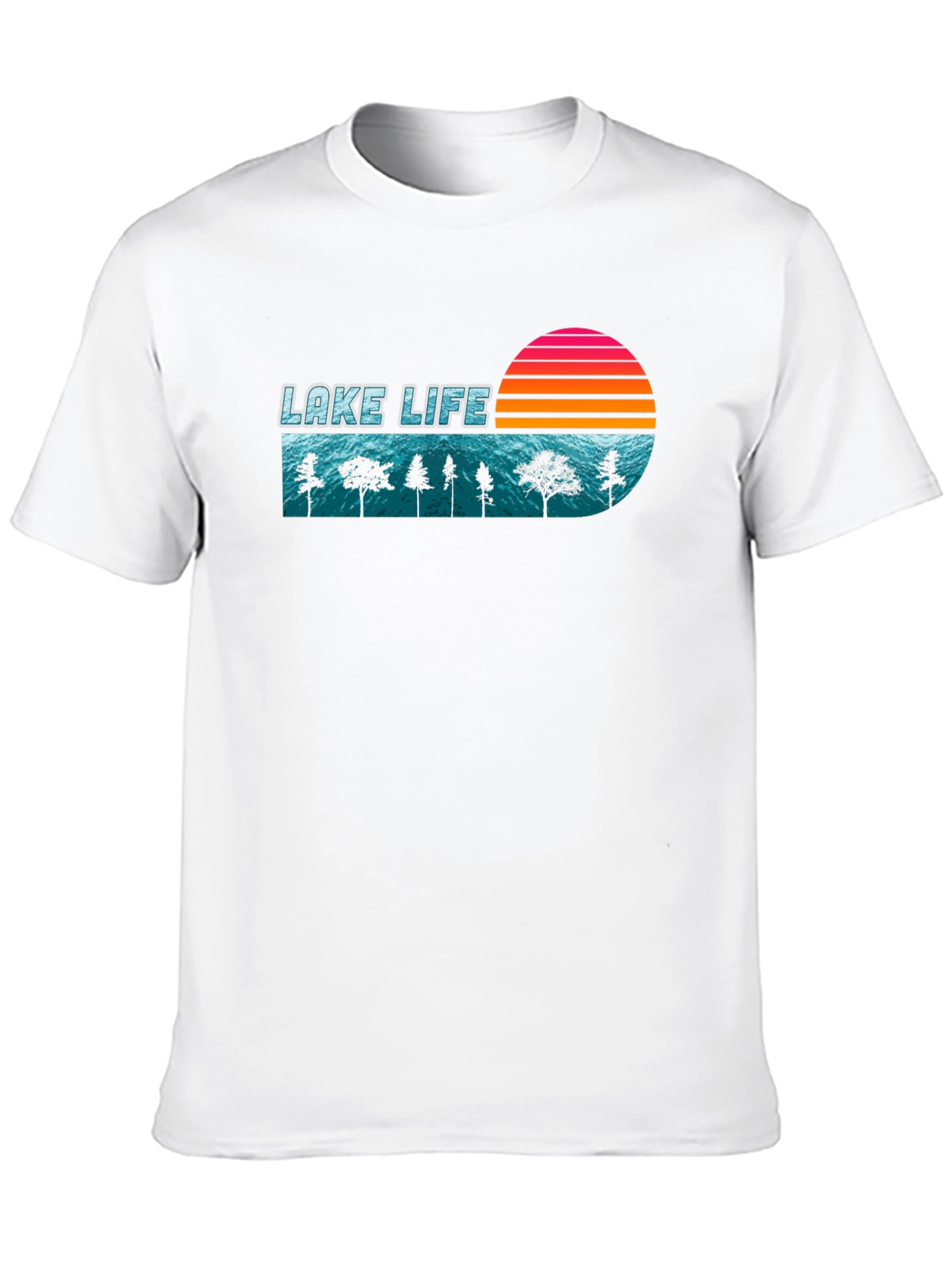 Lake Life Retro Sunset Graphic T-Shirt