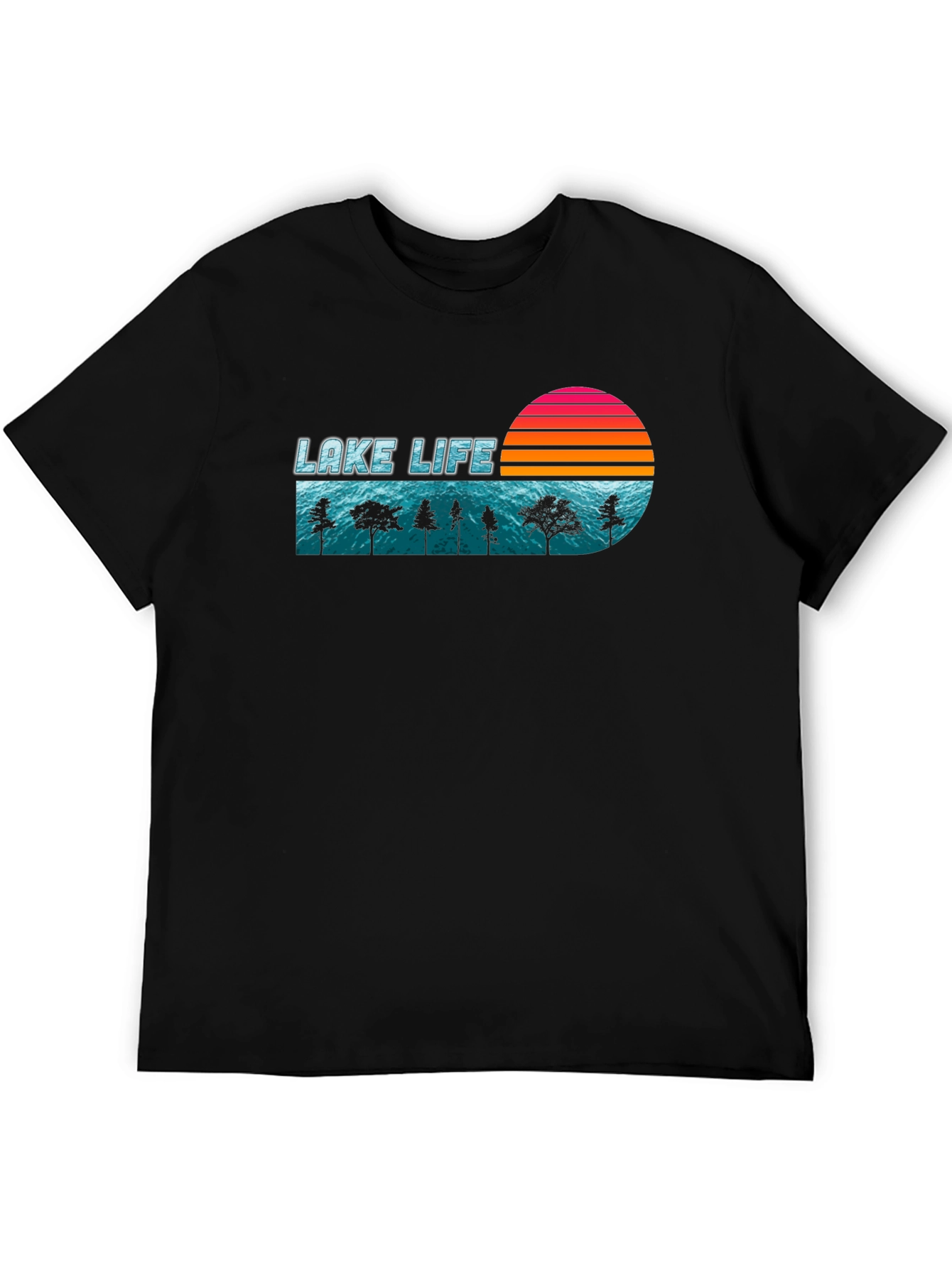 Lake Life Retro Sunset Graphic T-Shirt
