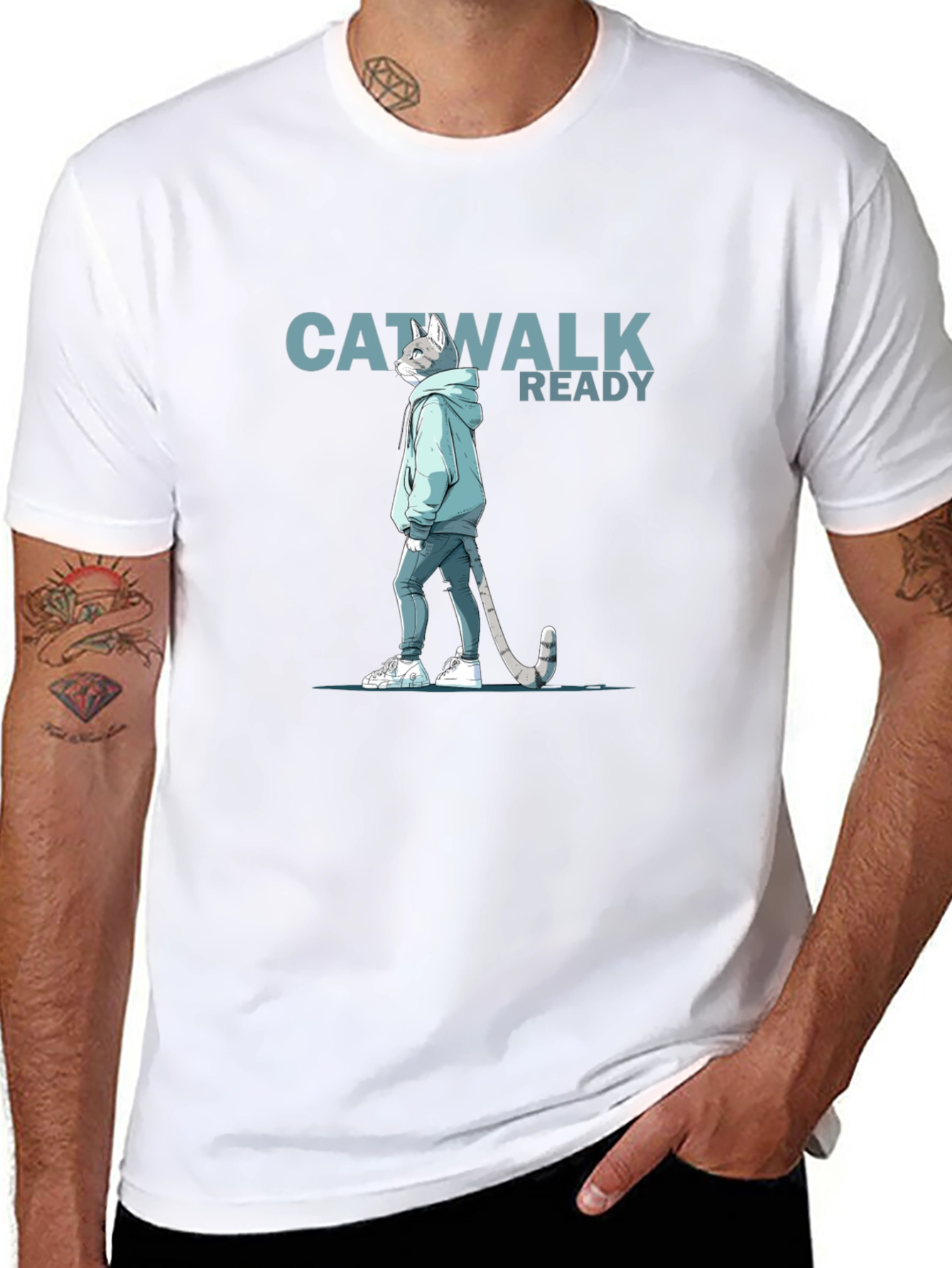 Catwalk Ready T-Shirt - Cool Cat Design