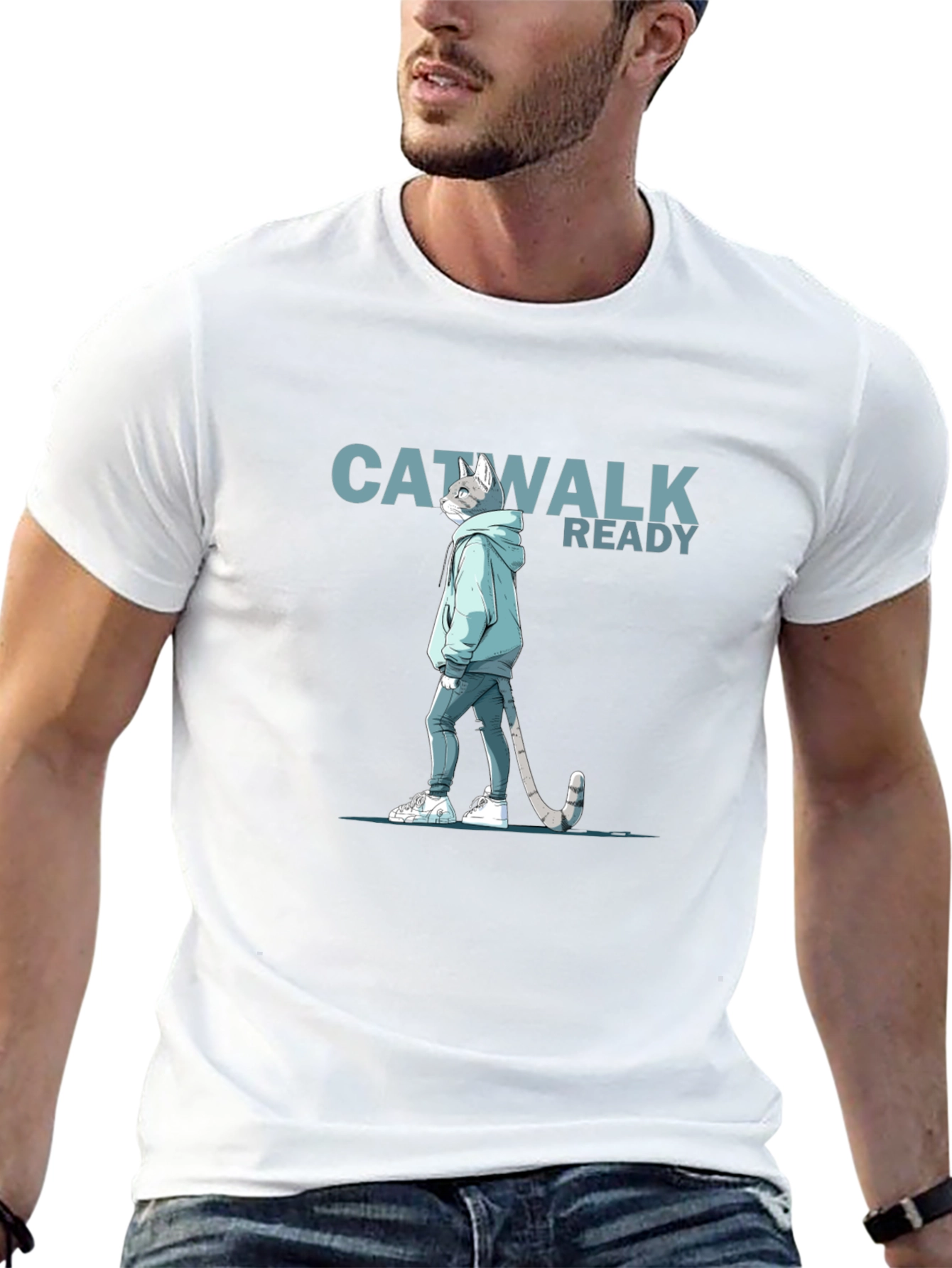 Catwalk Ready T-Shirt - Cool Cat Design
