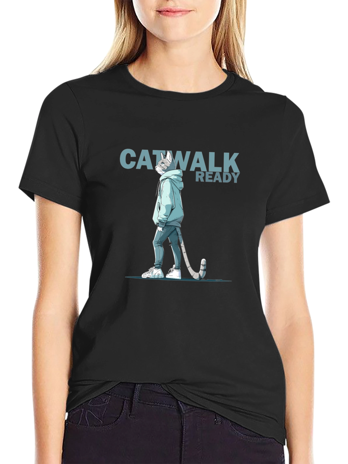 Catwalk Ready T-Shirt - Cool Cat Design