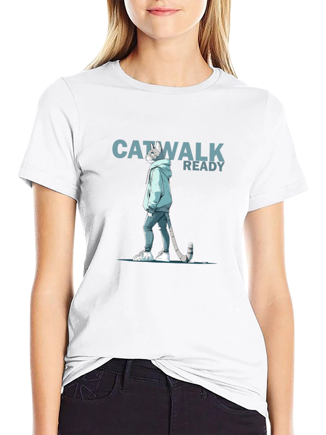 Catwalk Ready T-Shirt - Cool Cat Design