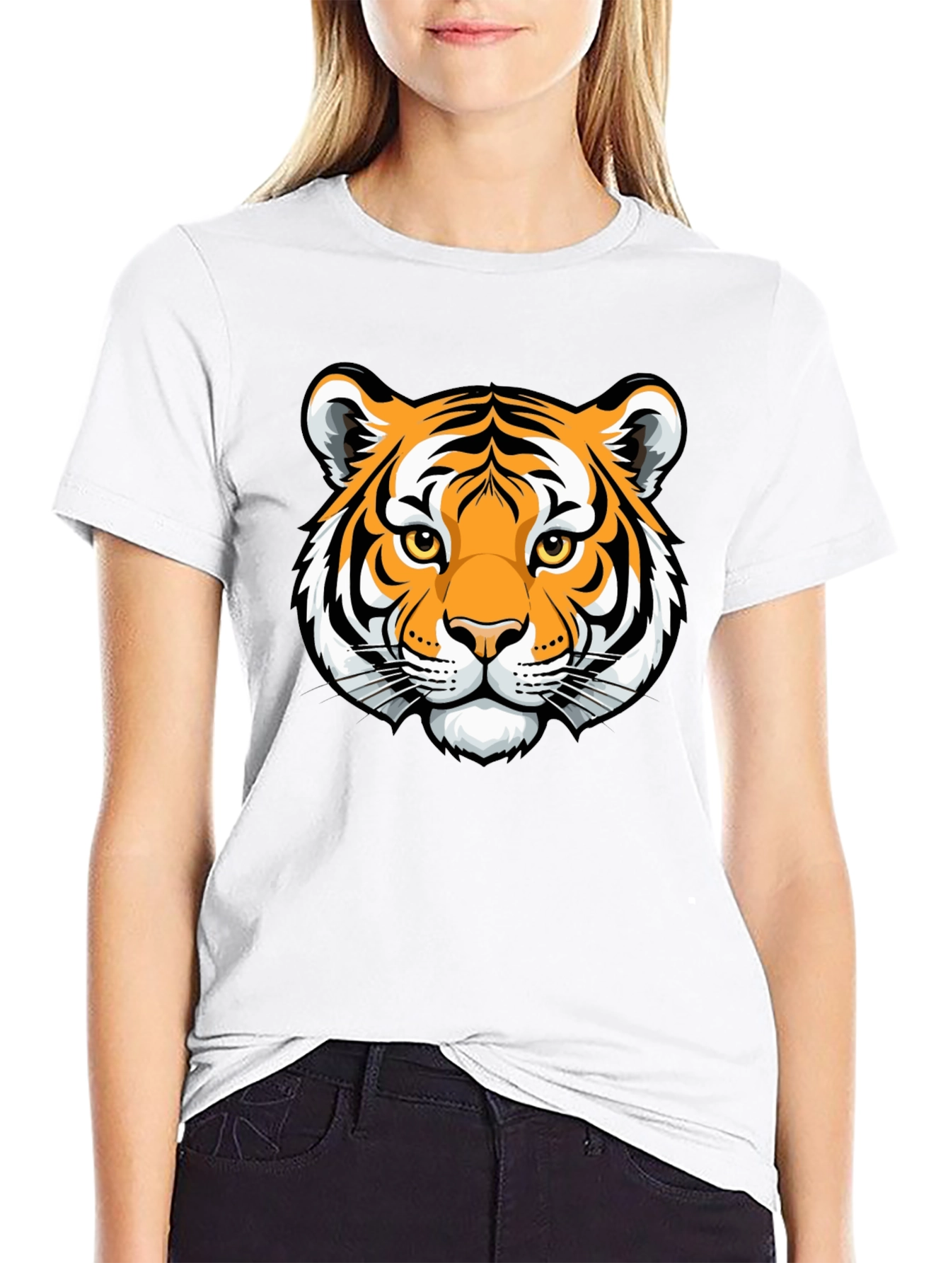 Tiger Graphic Black T-Shirt - Stylish Animal Print Tee
