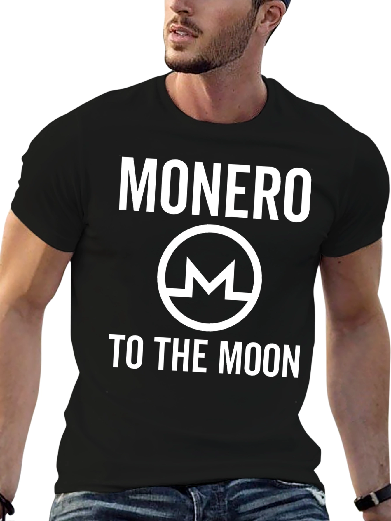 Monero To The Moon Graphic Tee - Black