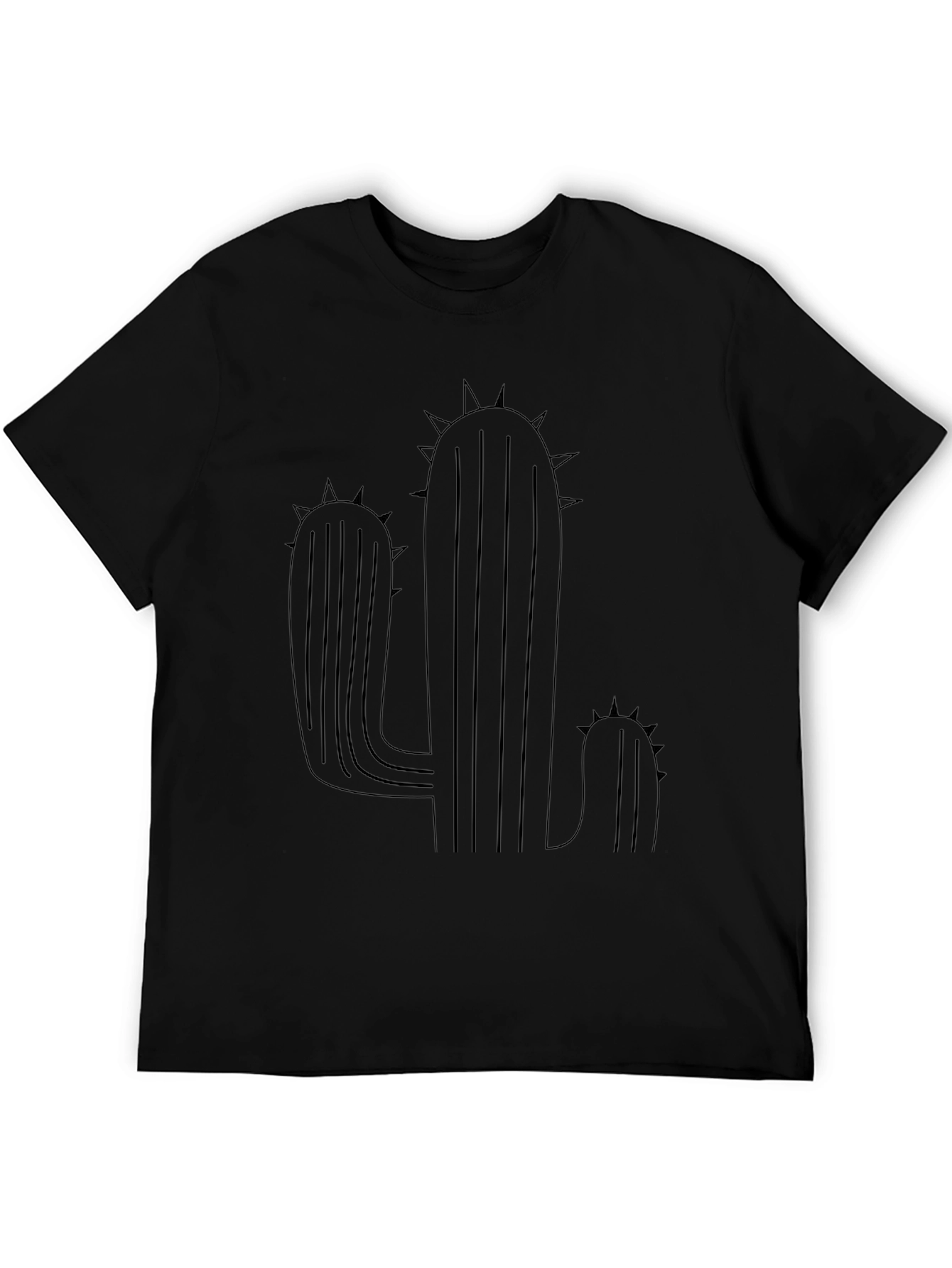 Cactus Graphic Tee - Black Casual Comfort