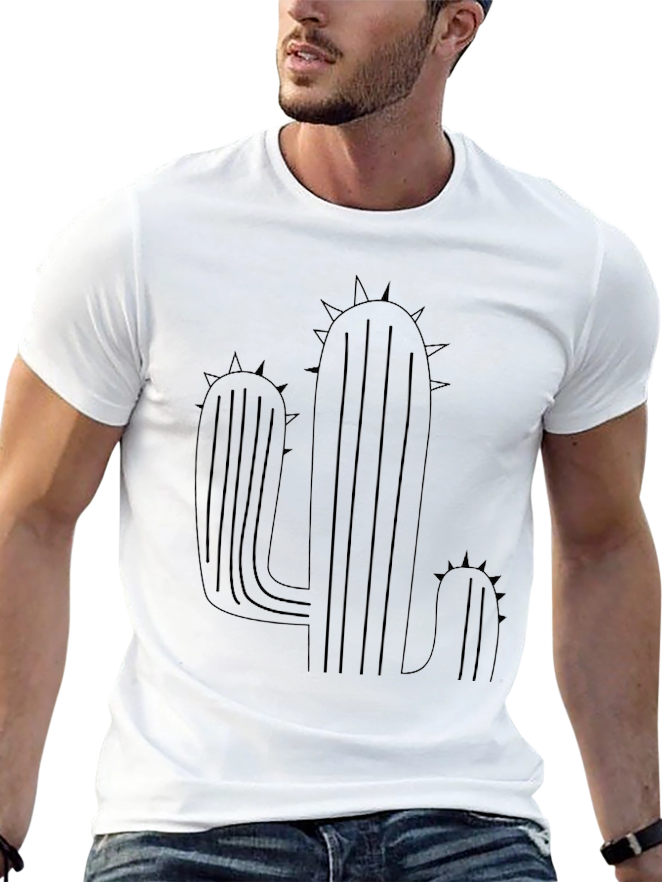 Cactus Graphic Tee - Black Casual Comfort