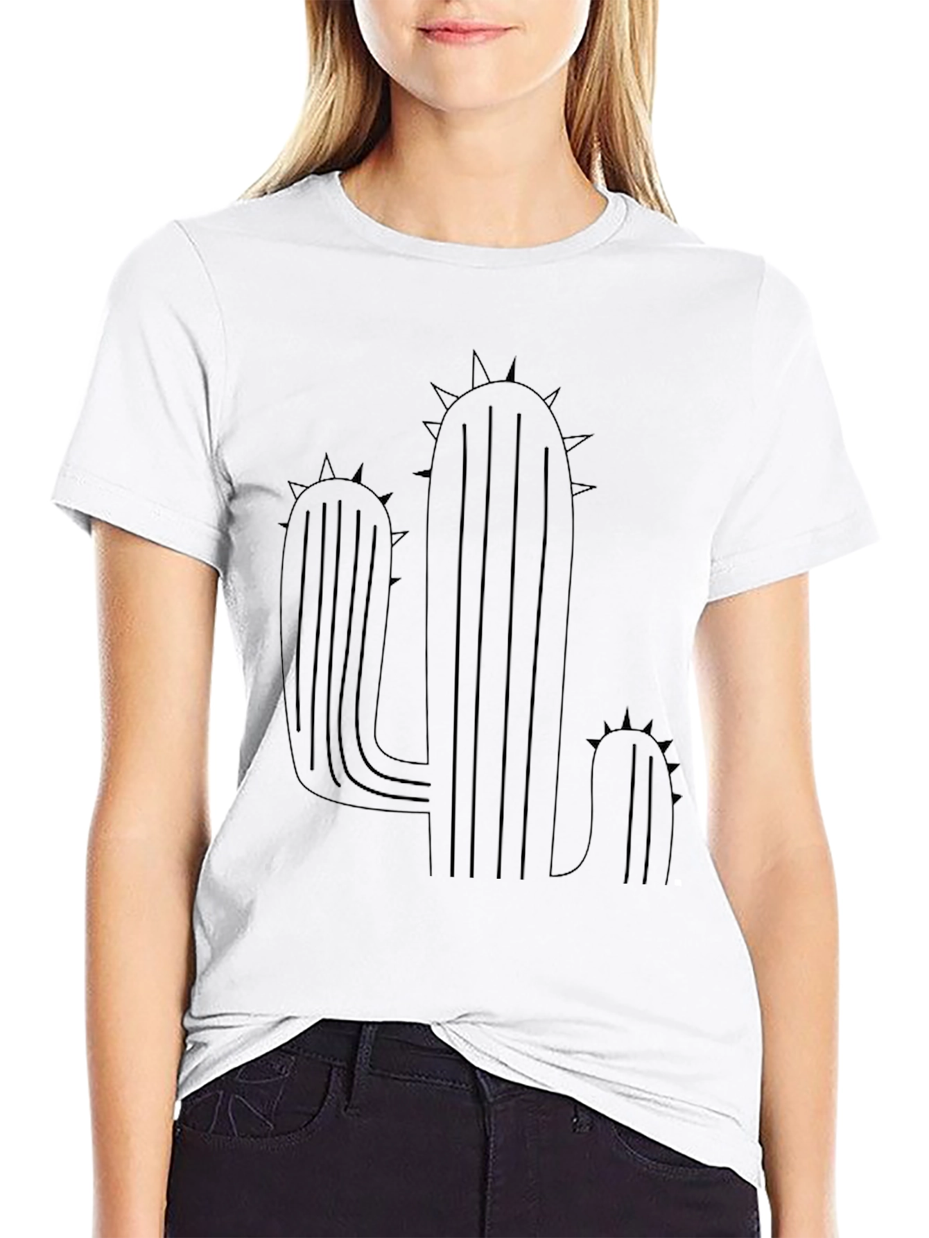 Cactus Graphic Tee - Black Casual Comfort