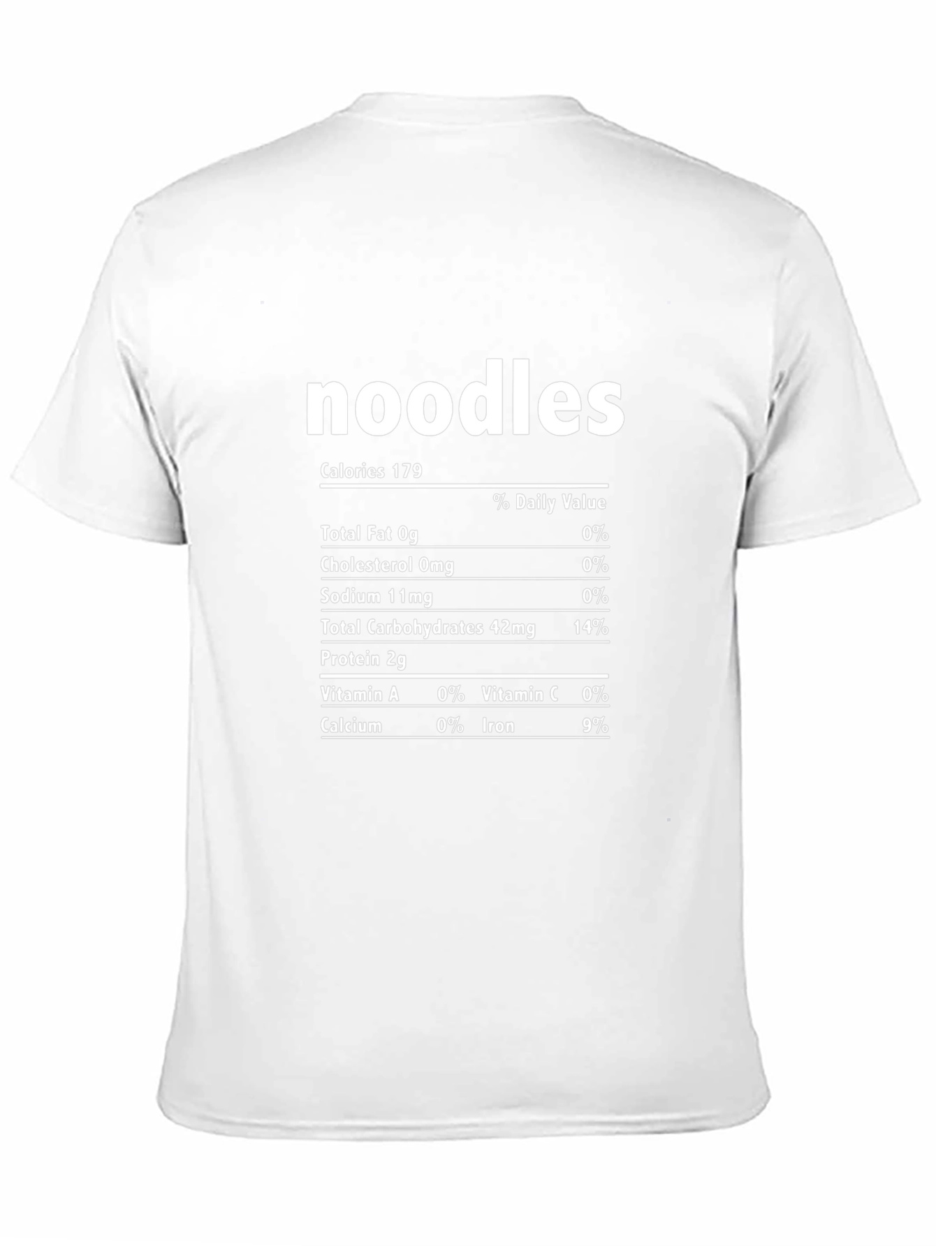 Noodles Nutrition Facts Graphic T-Shirt