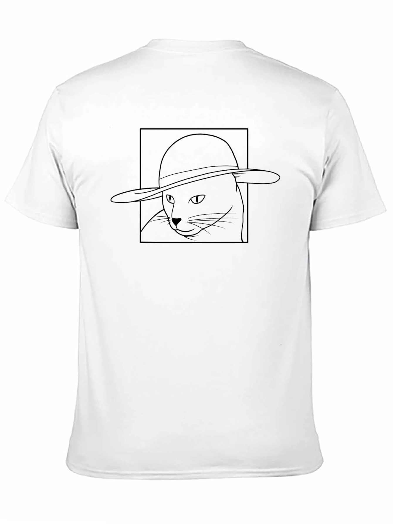 Black T-Shirt - Cat in Hat Graphic