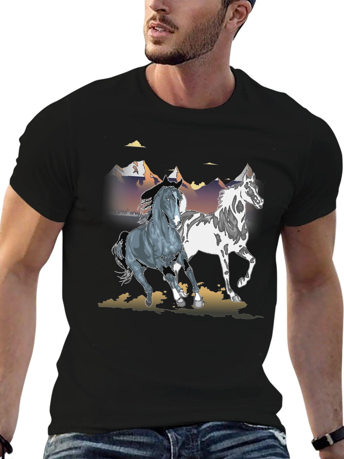 Horse Graphic Black T-Shirt