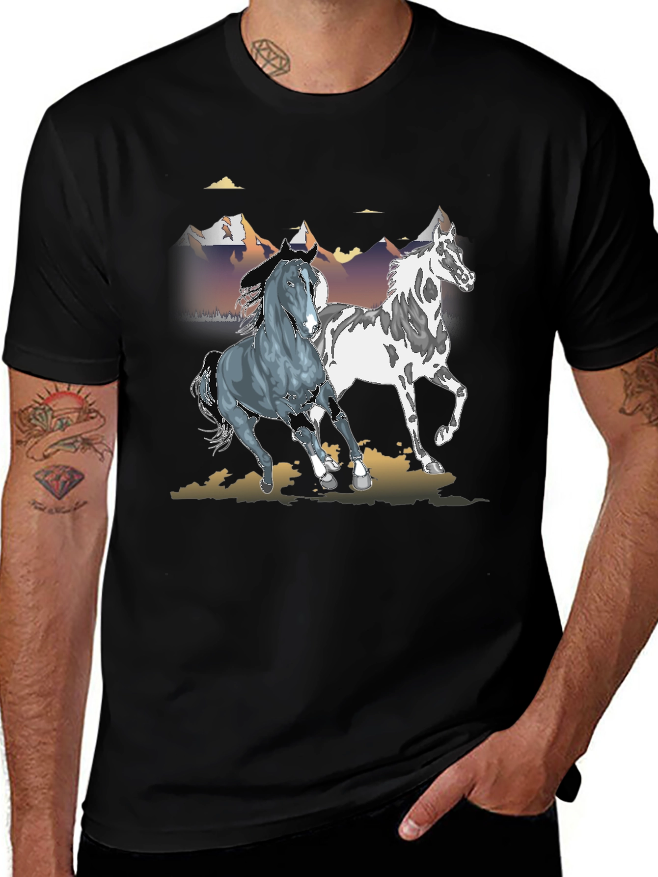 Horse Graphic Black T-Shirt
