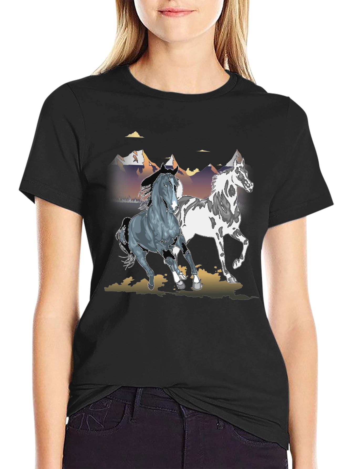 Horse Graphic Black T-Shirt