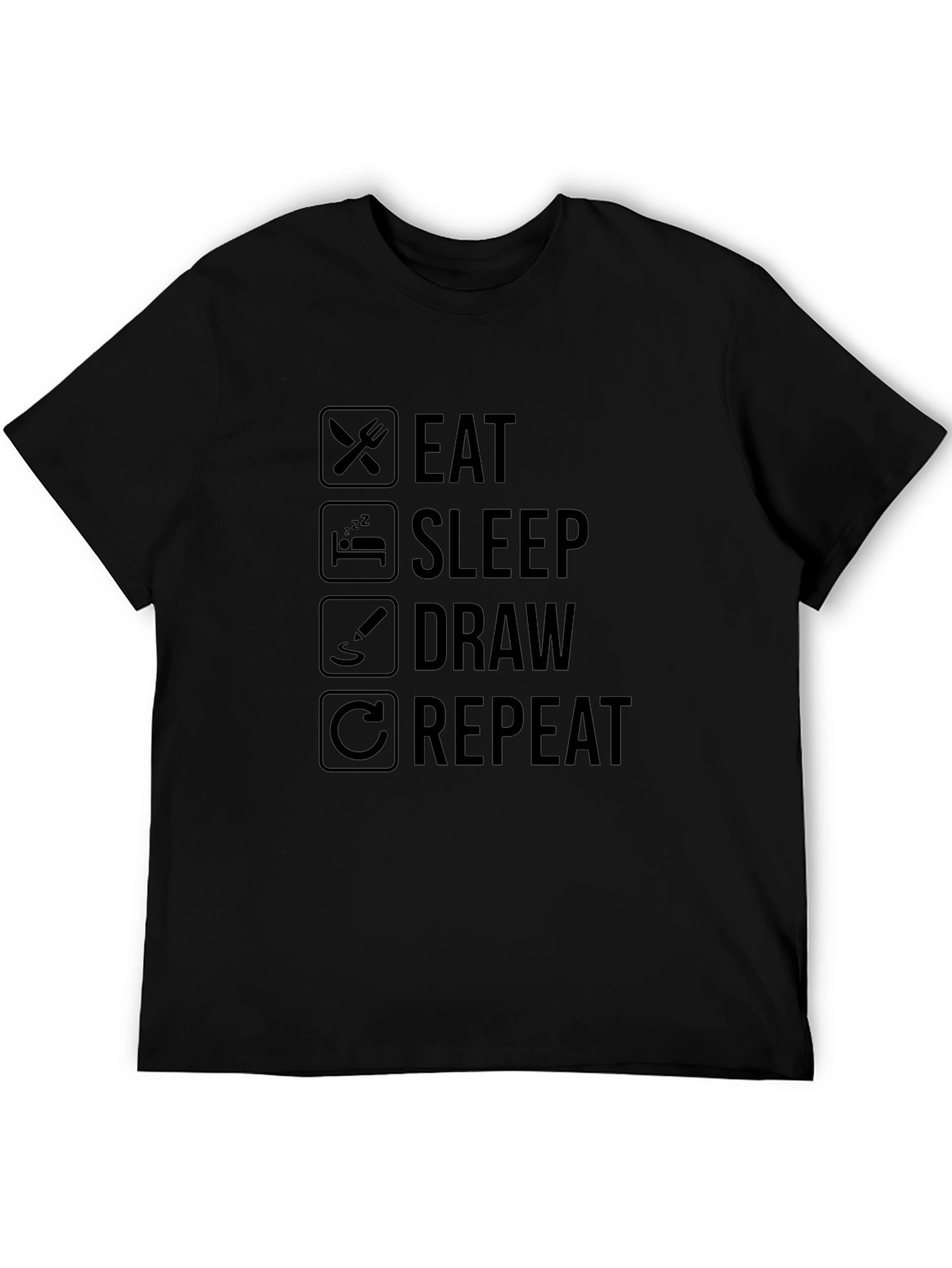 Eat Sleep Draw Repeat Graphic T-Shirt
