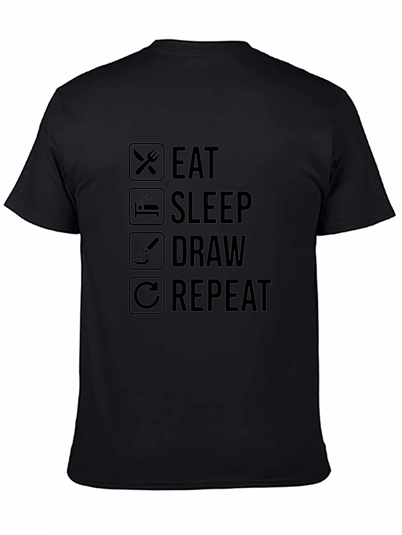 Eat Sleep Draw Repeat Graphic T-Shirt