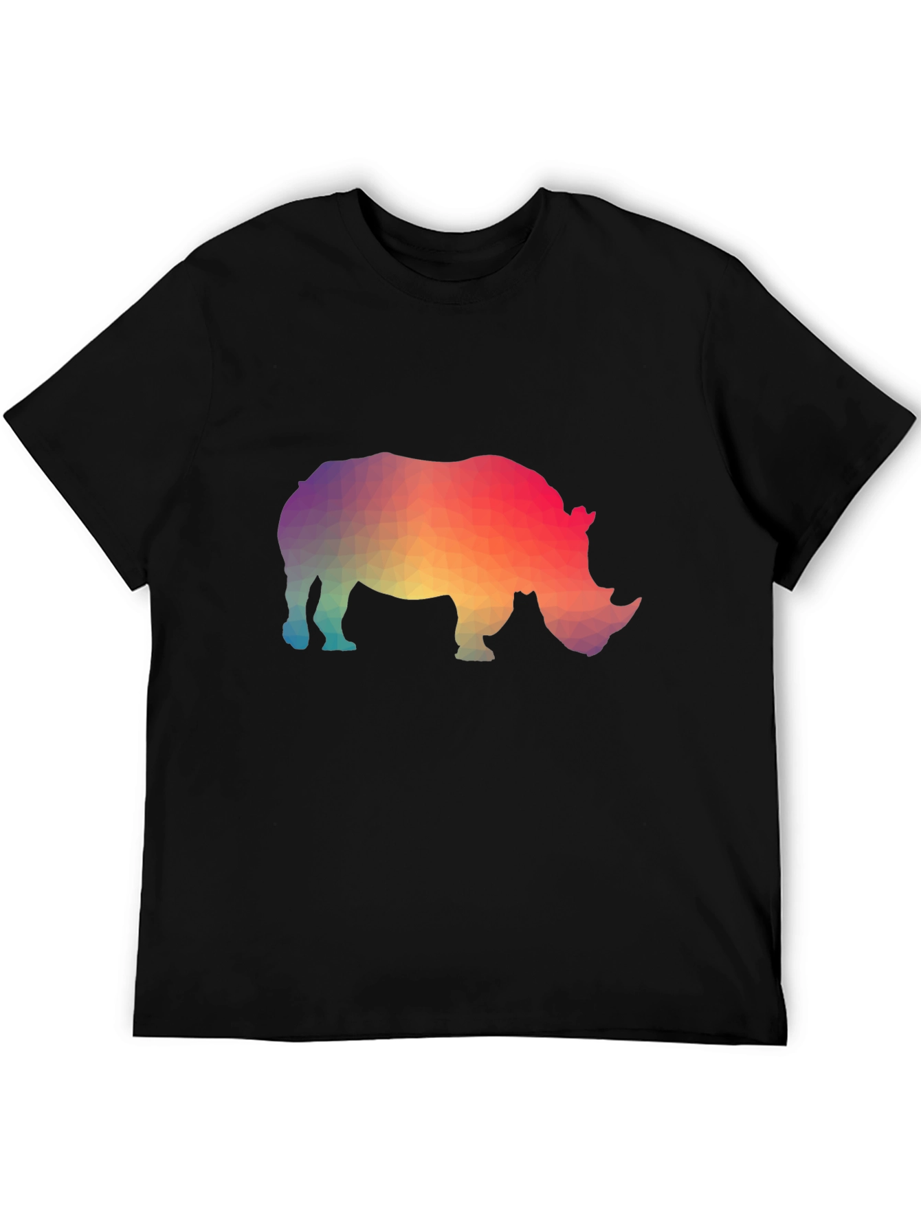 Geometric Rhino Graphic T-Shirt - Trendy Animal Tee