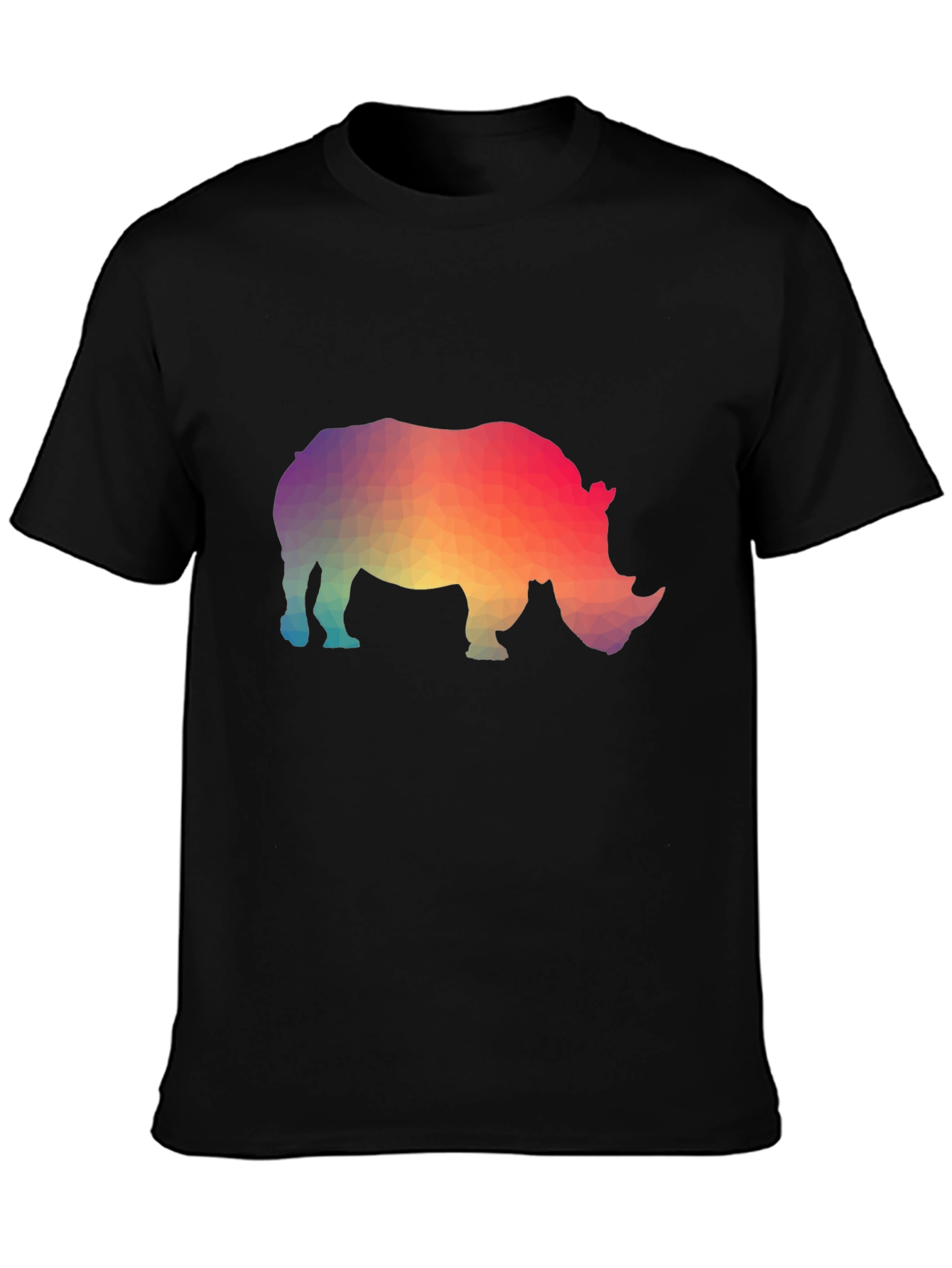 Geometric Rhino Graphic T-Shirt - Trendy Animal Tee
