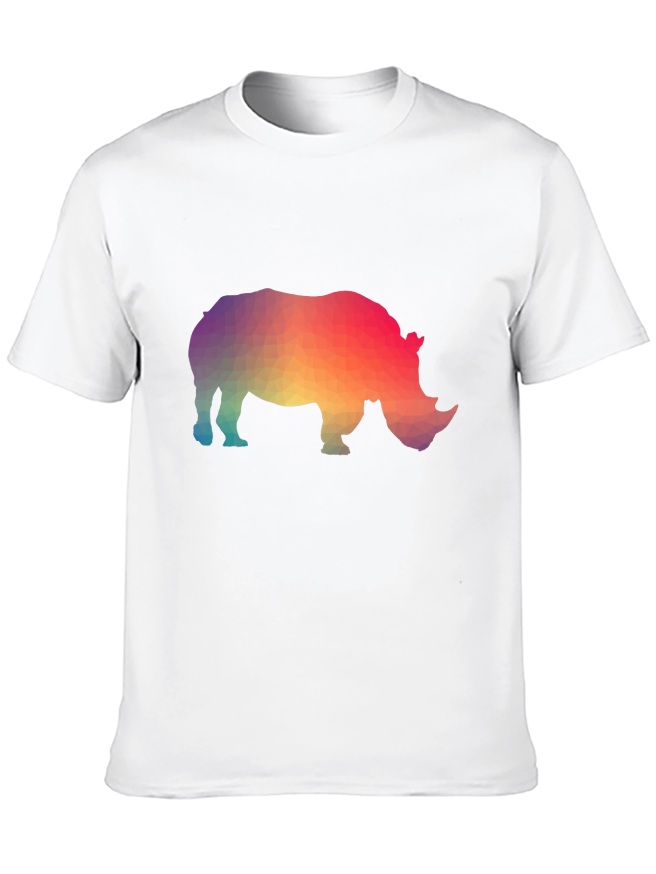 Geometric Rhino Graphic T-Shirt - Trendy Animal Tee