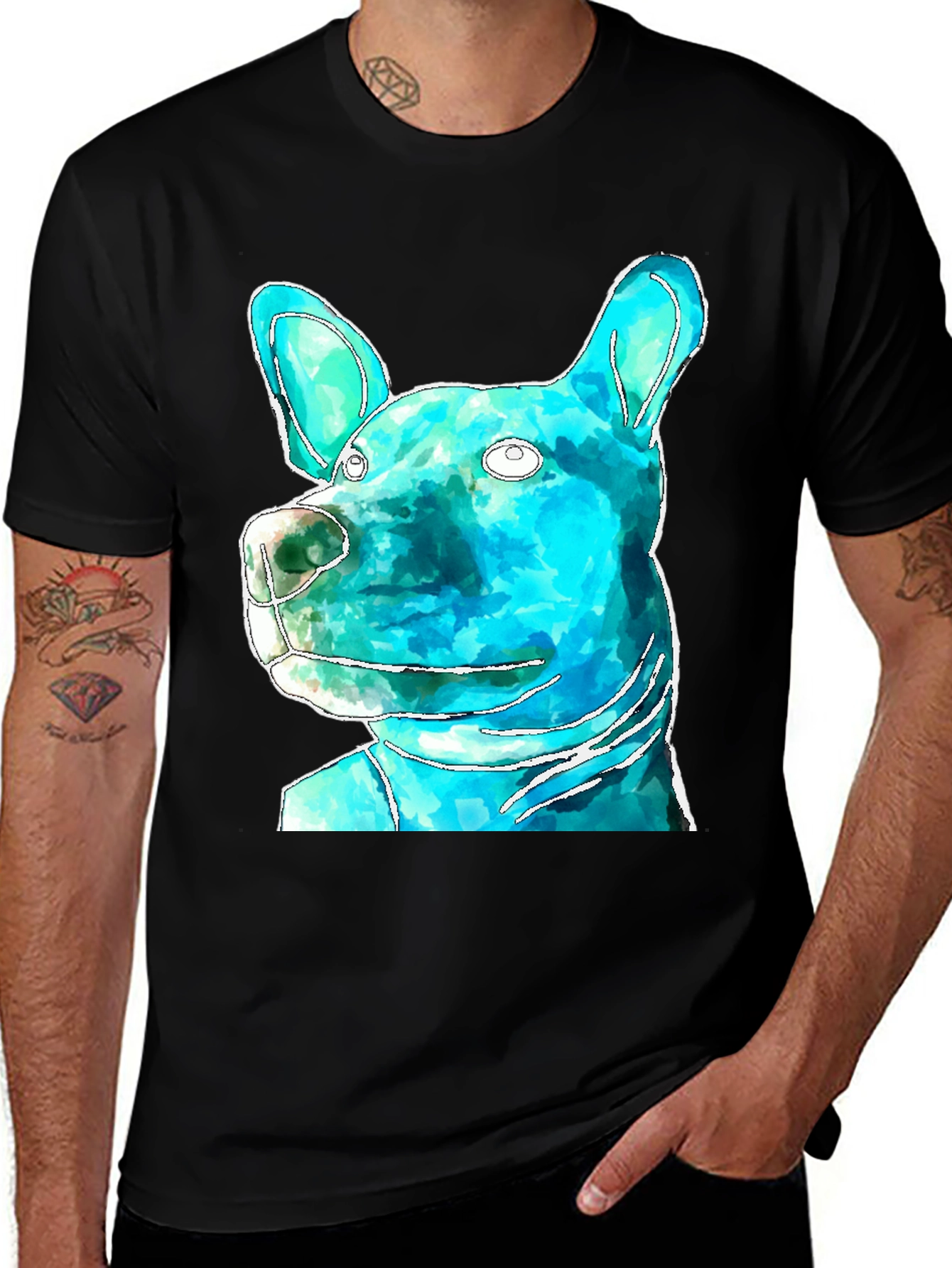 Dog Art Black T-Shirt