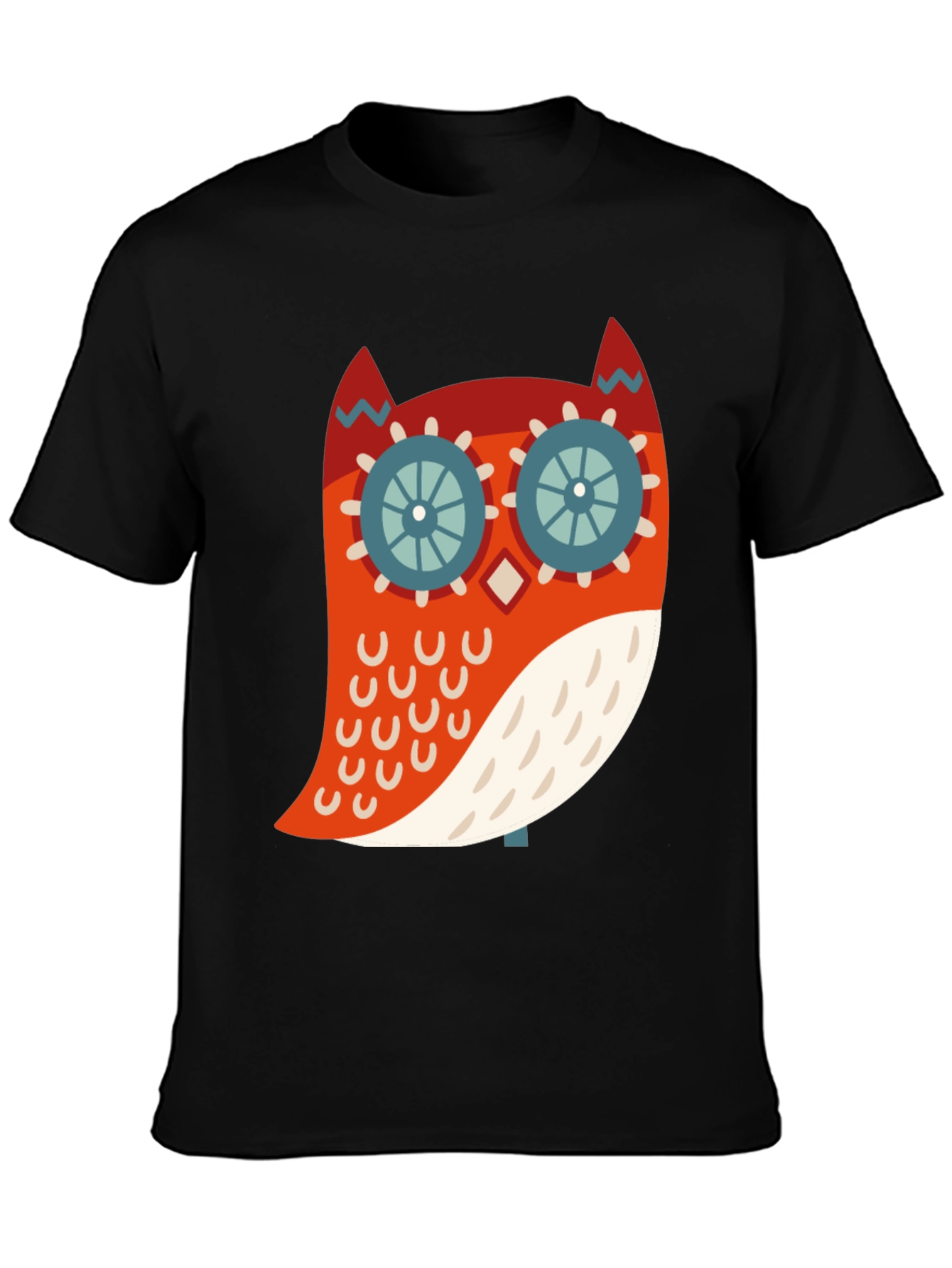 Cool Owl Graphic Print Black T-Shirt